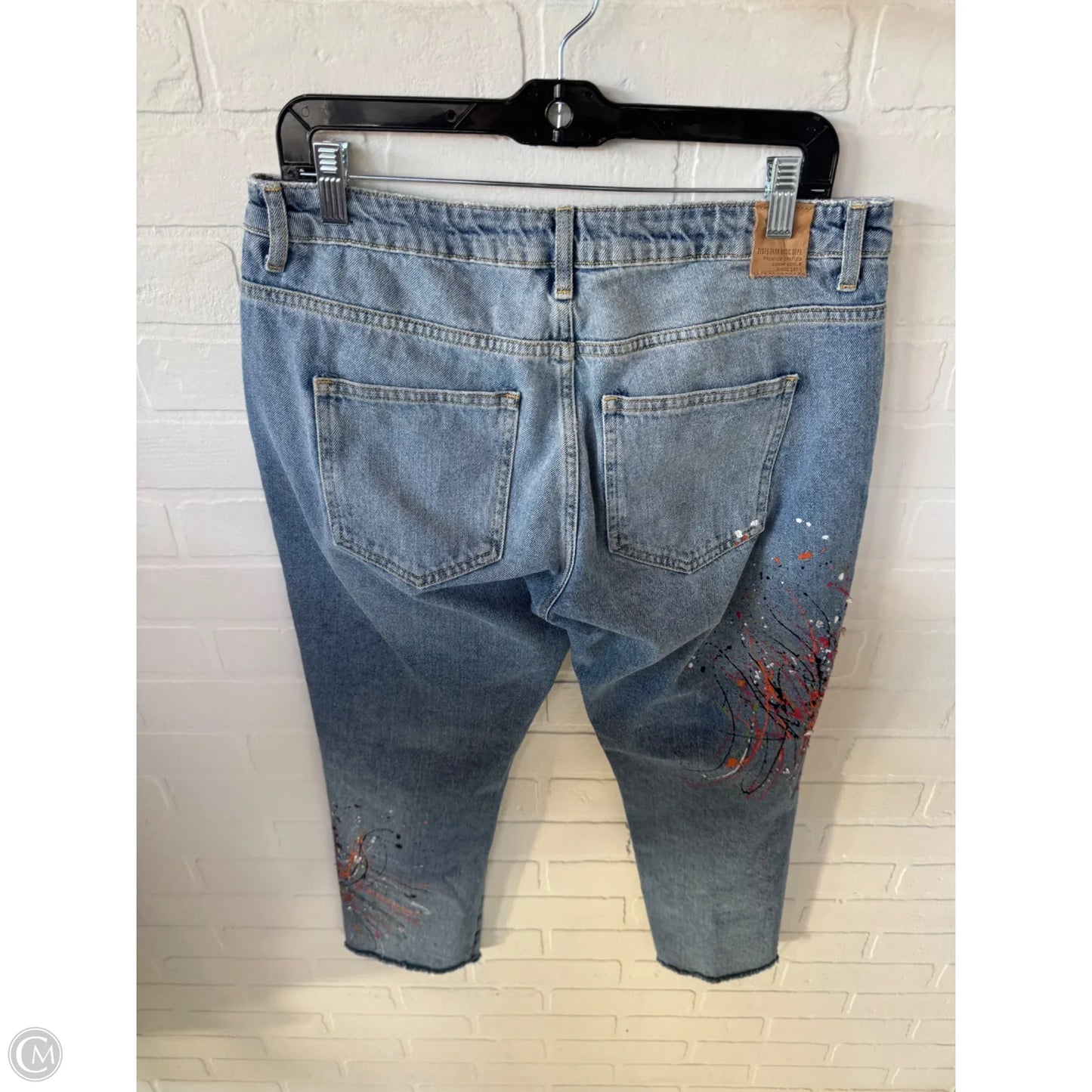 Jeans Straight By Zara Basic In Blue Denim, Size: 10