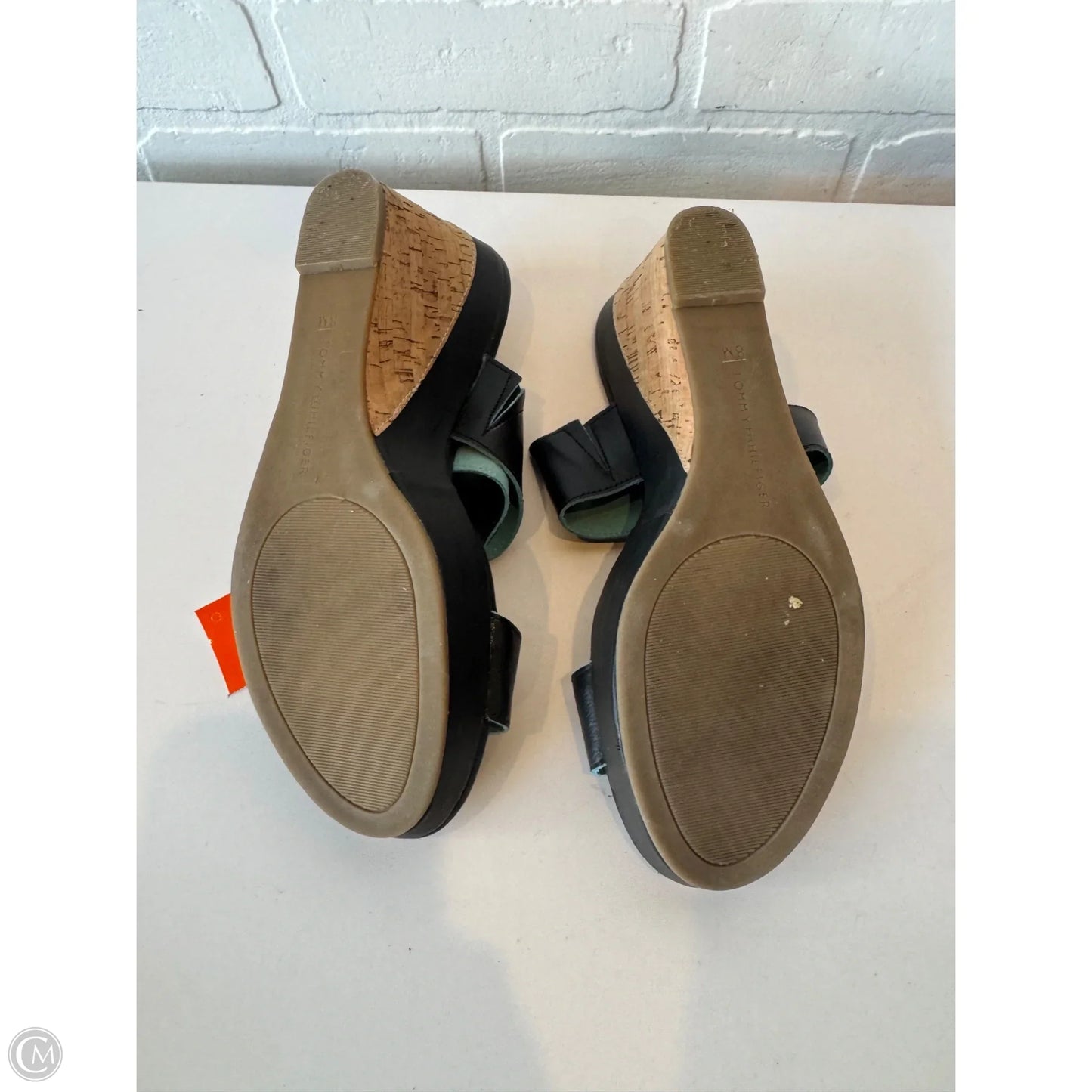 Sandals Heels Wedge By Tommy Hilfiger In Black, Size: 8