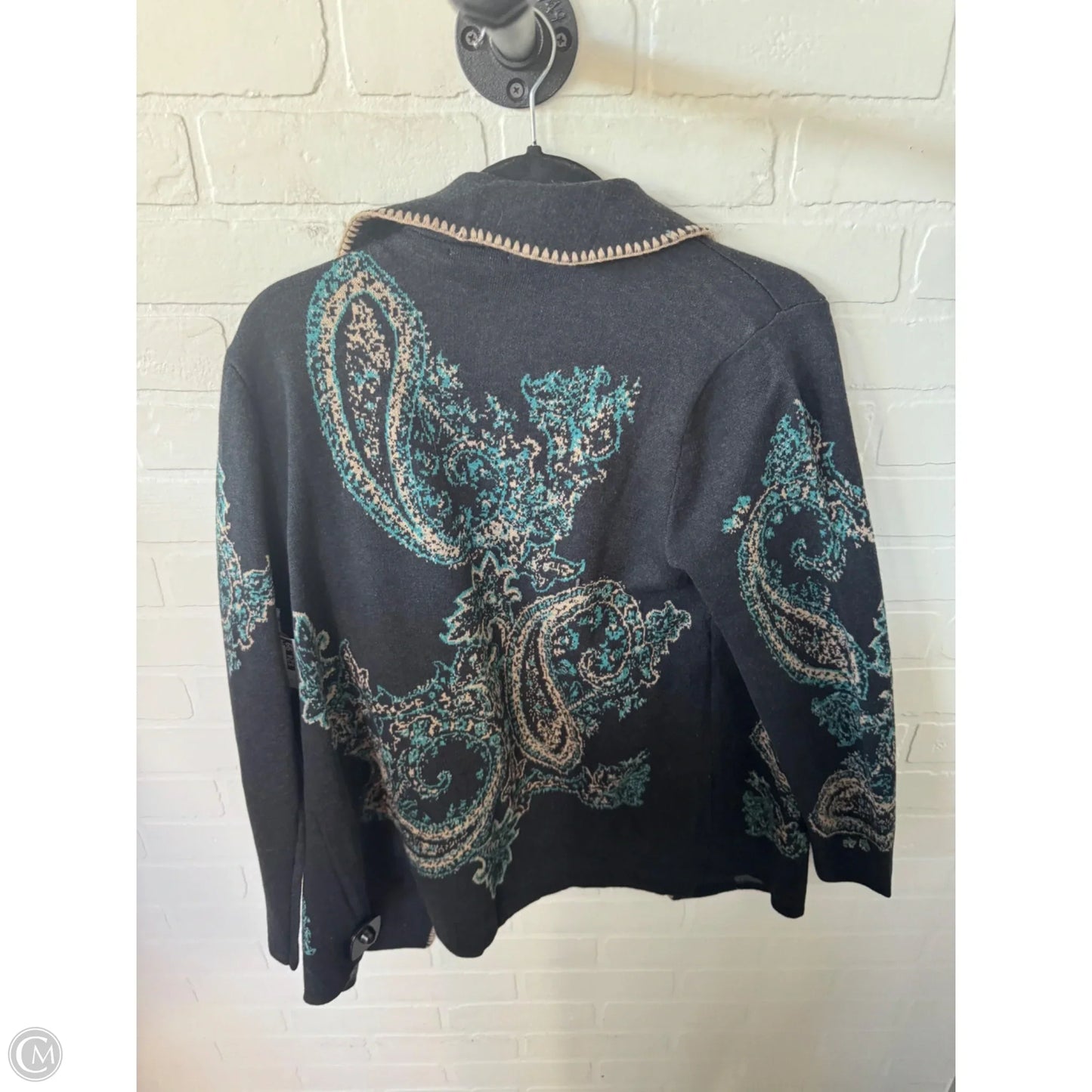 Sweater Cardigan By J. Jill In Grey & Tan, Size: M