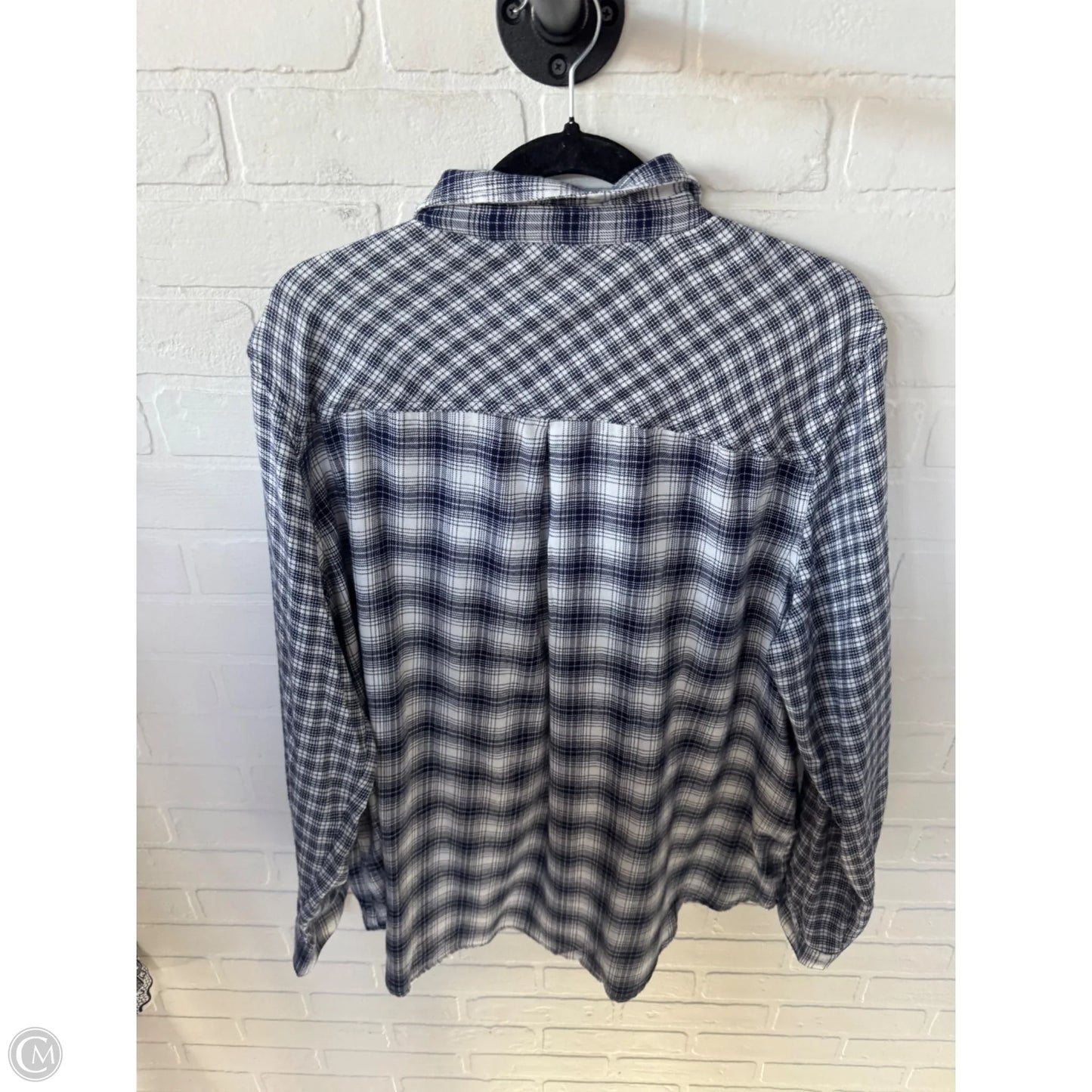 Top Long Sleeve By Maurices In Blue & White, Size: 2x