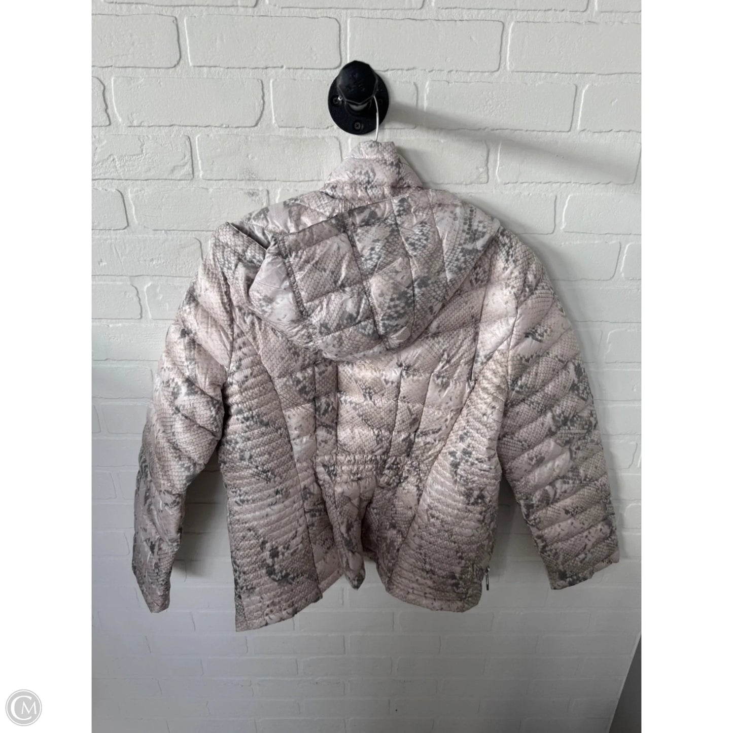 Coat Puffer & Quilted By Calvin Klein In Cream & Grey, Size: Xl