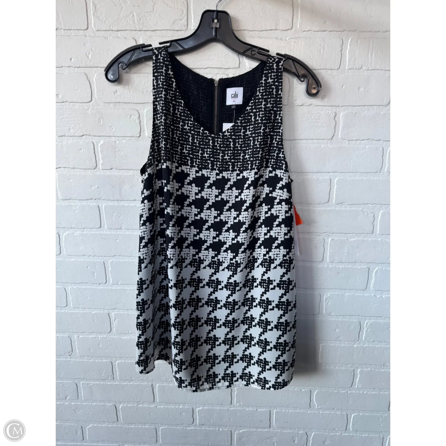 Top Sleeveless By Cabi In Black & White, Size: S