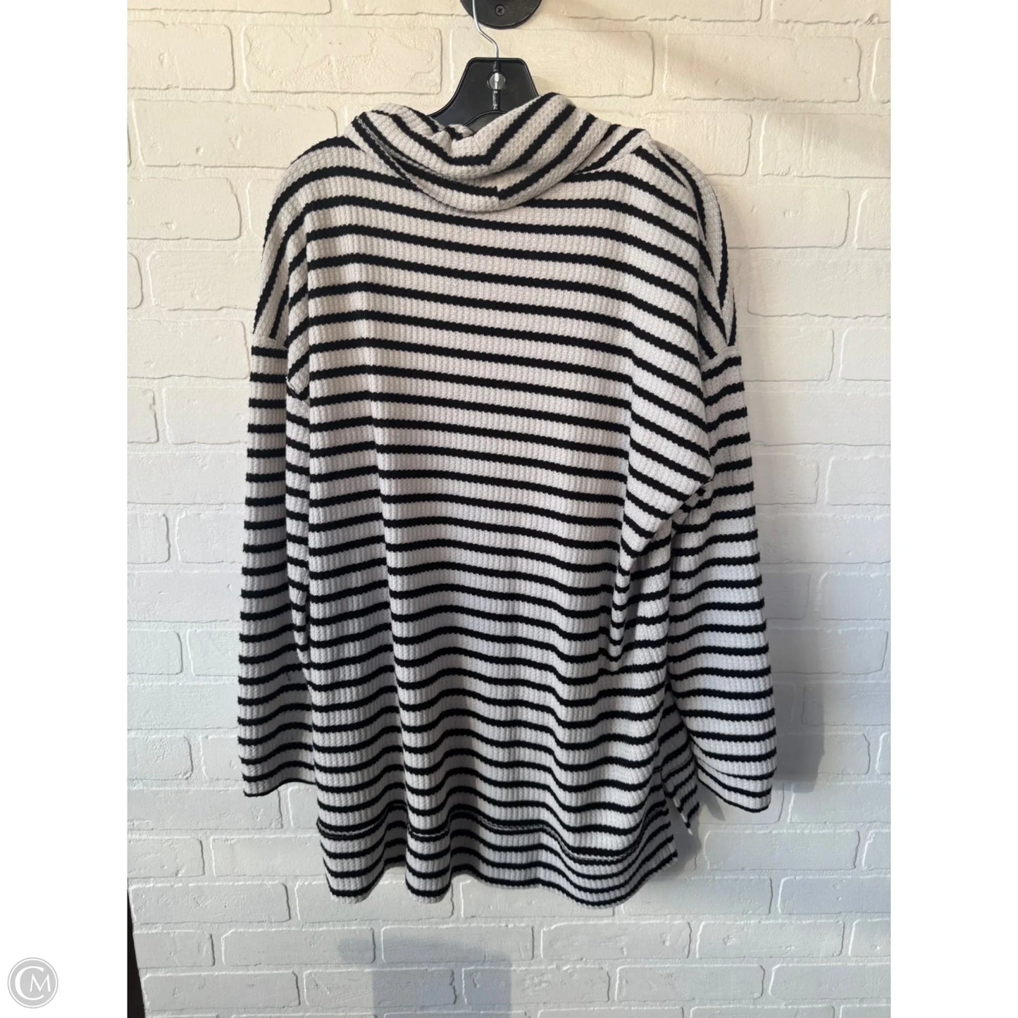 Top Long Sleeve By Lou And Grey In Black & Cream, Size: L