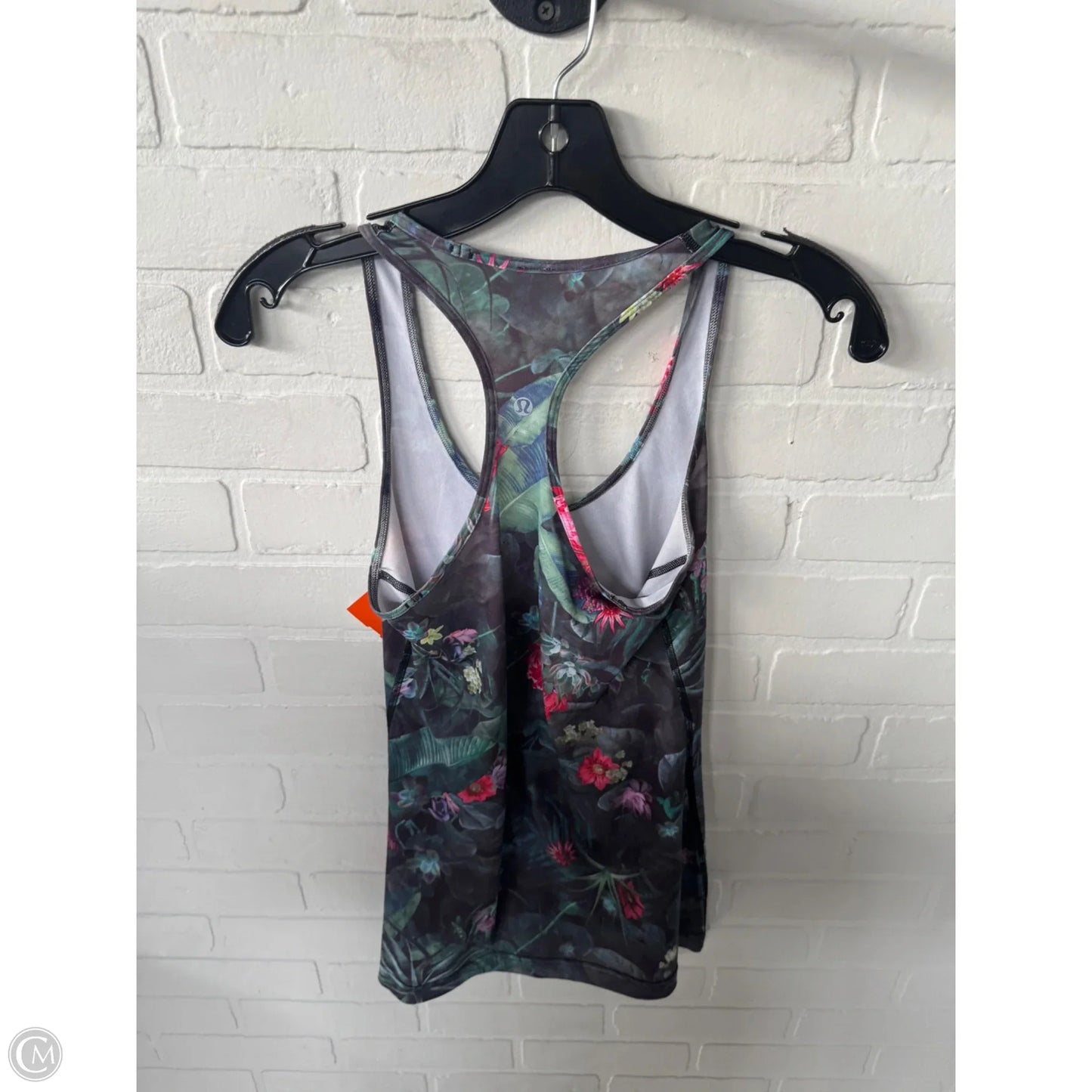 Athletic Tank Top By Lululemon In Black & Green, Size: M