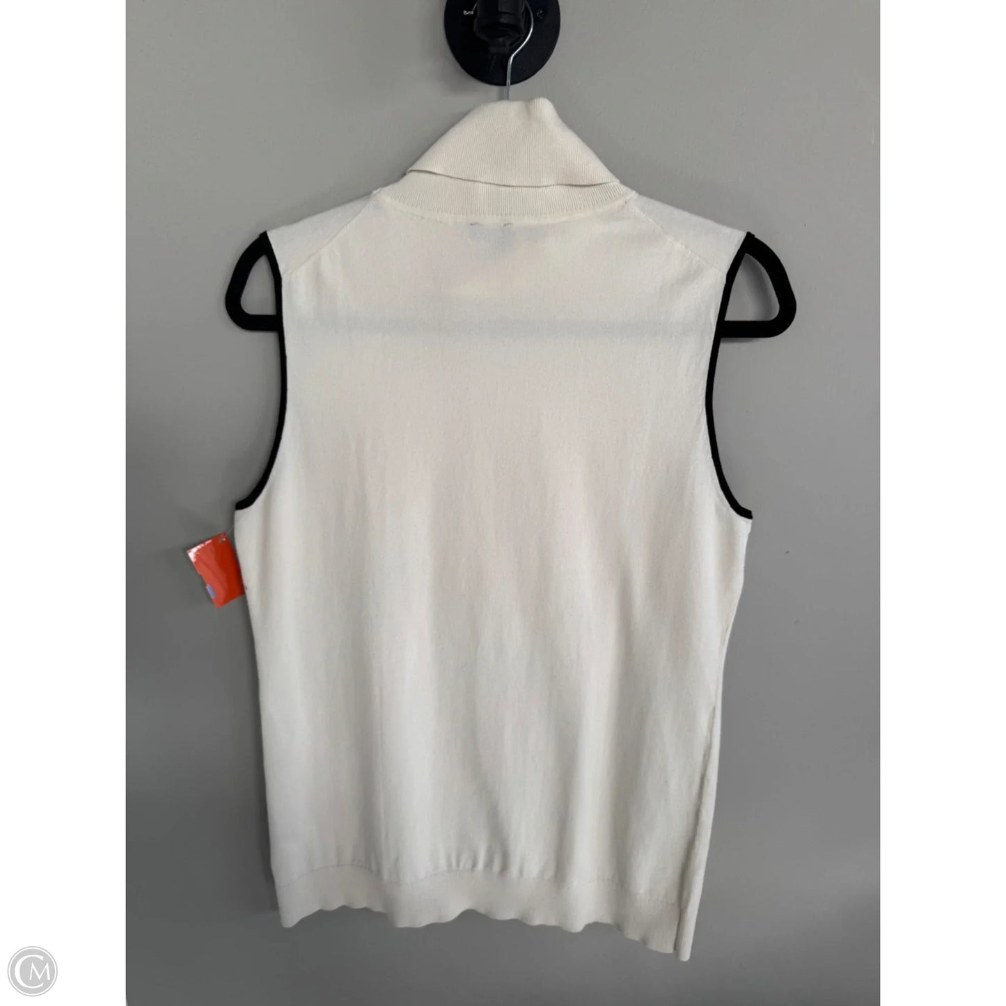 Vest Sweater By Talbots In Black & Cream, Size: L