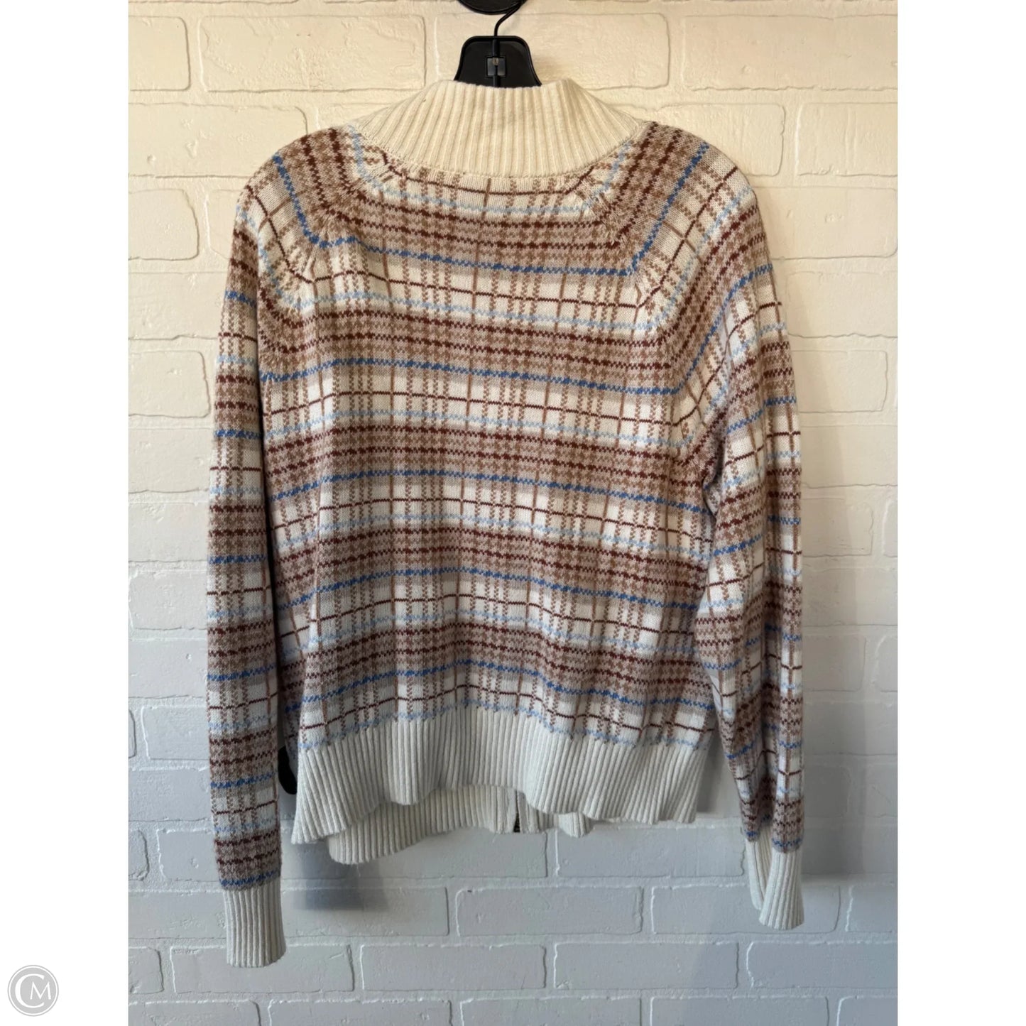 Sweater Cardigan By Talbots In Cream & Tan, Size: Xl