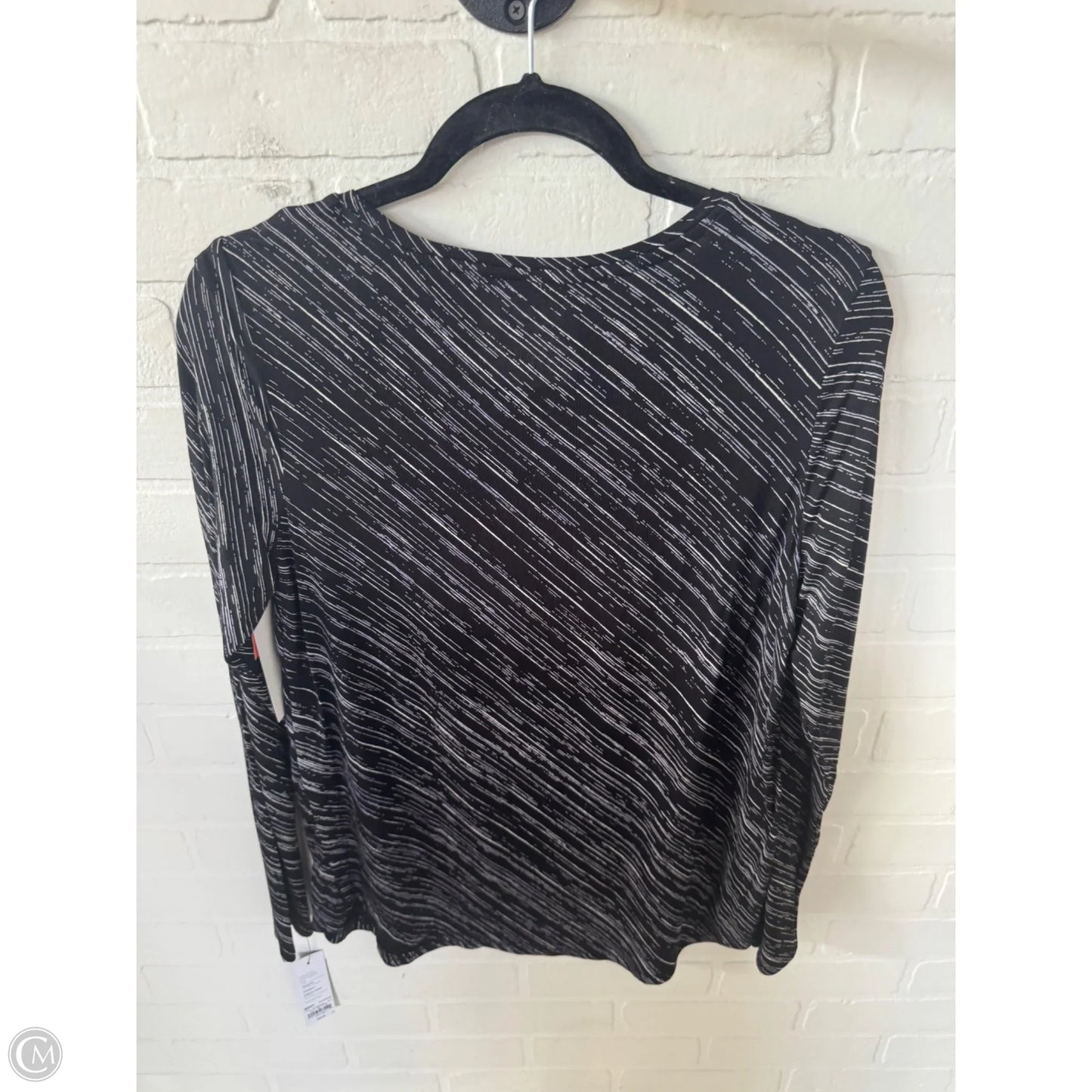 Top Long Sleeve By Apt 9 In Black & White, Size: M