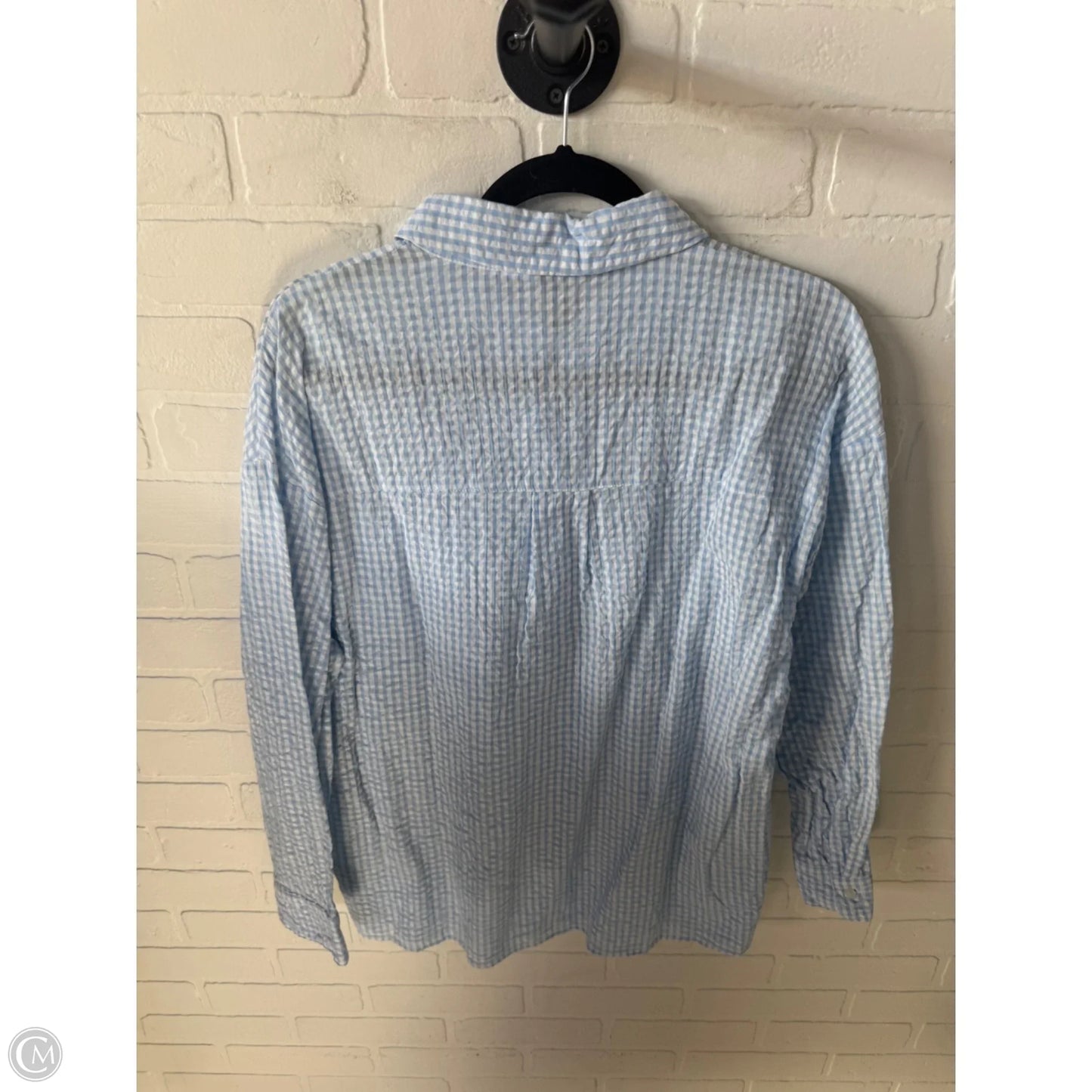 Top Long Sleeve By Divided In Blue & White, Size: M