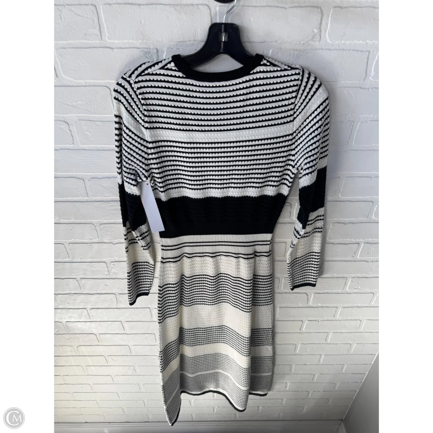 Dress Sweater By Emery Rose In Black & White, Size: M