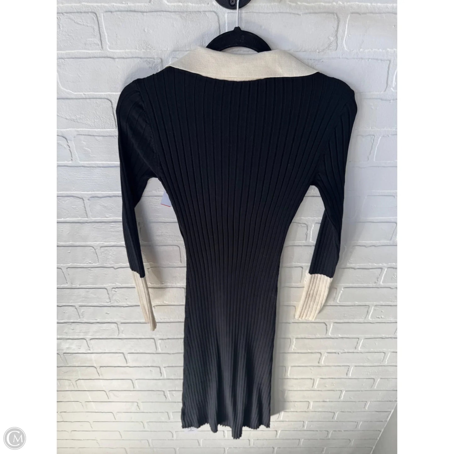 Dress Sweater By Cmf In Black & Cream, Size: M