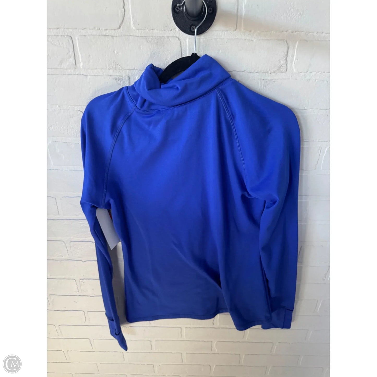 Athletic Top Long Sleeve Collar By Layer 8 In Blue, Size: L