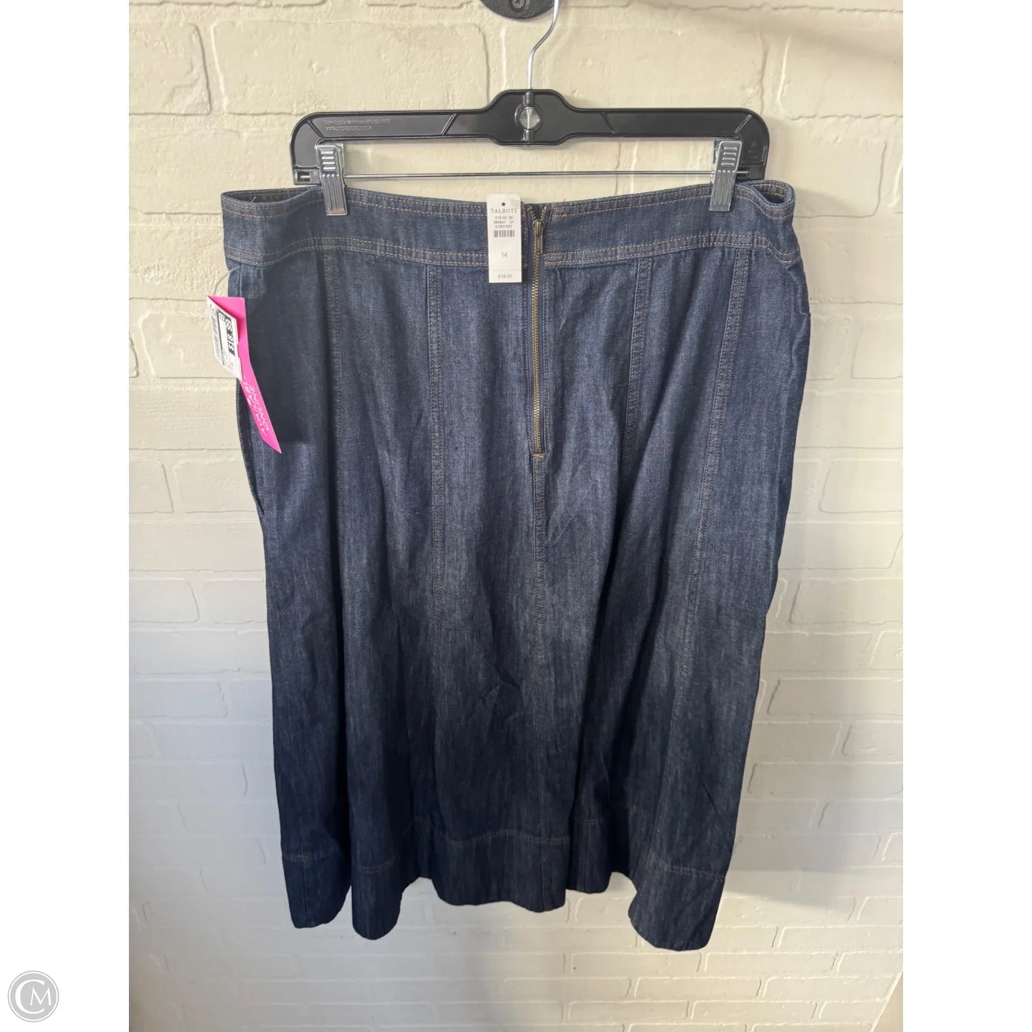 Skirt Midi By Talbots In Blue Denim, Size: 14