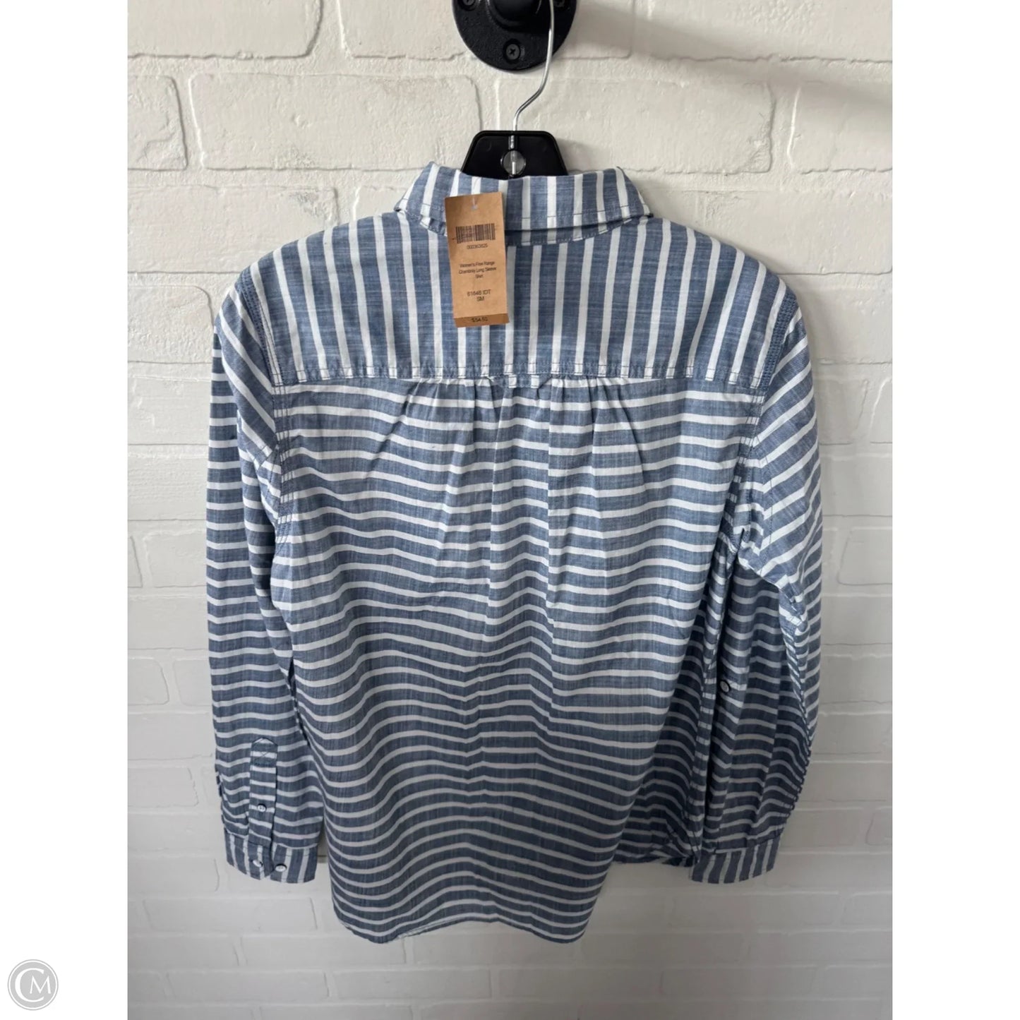 Top Long Sleeve By Duluth Trading In Blue & White, Size: S