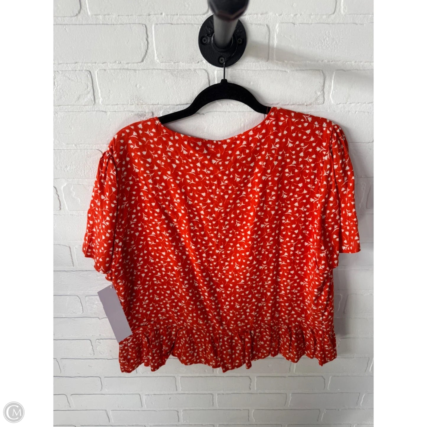 Top Short Sleeve By Harper In Orange, Size: Xl
