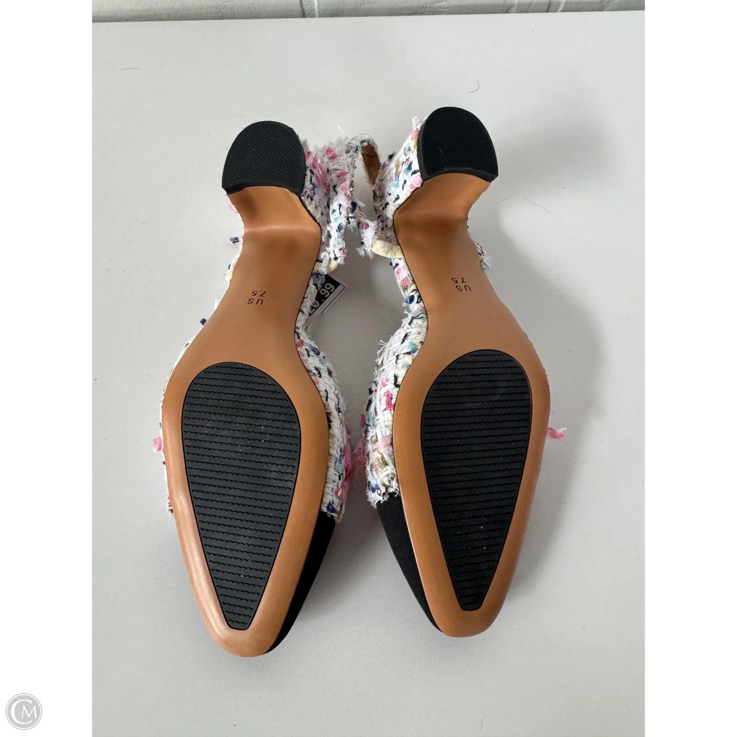 Shoes Heels Block By Clothes Mentor In Black & White, Size: 7.5