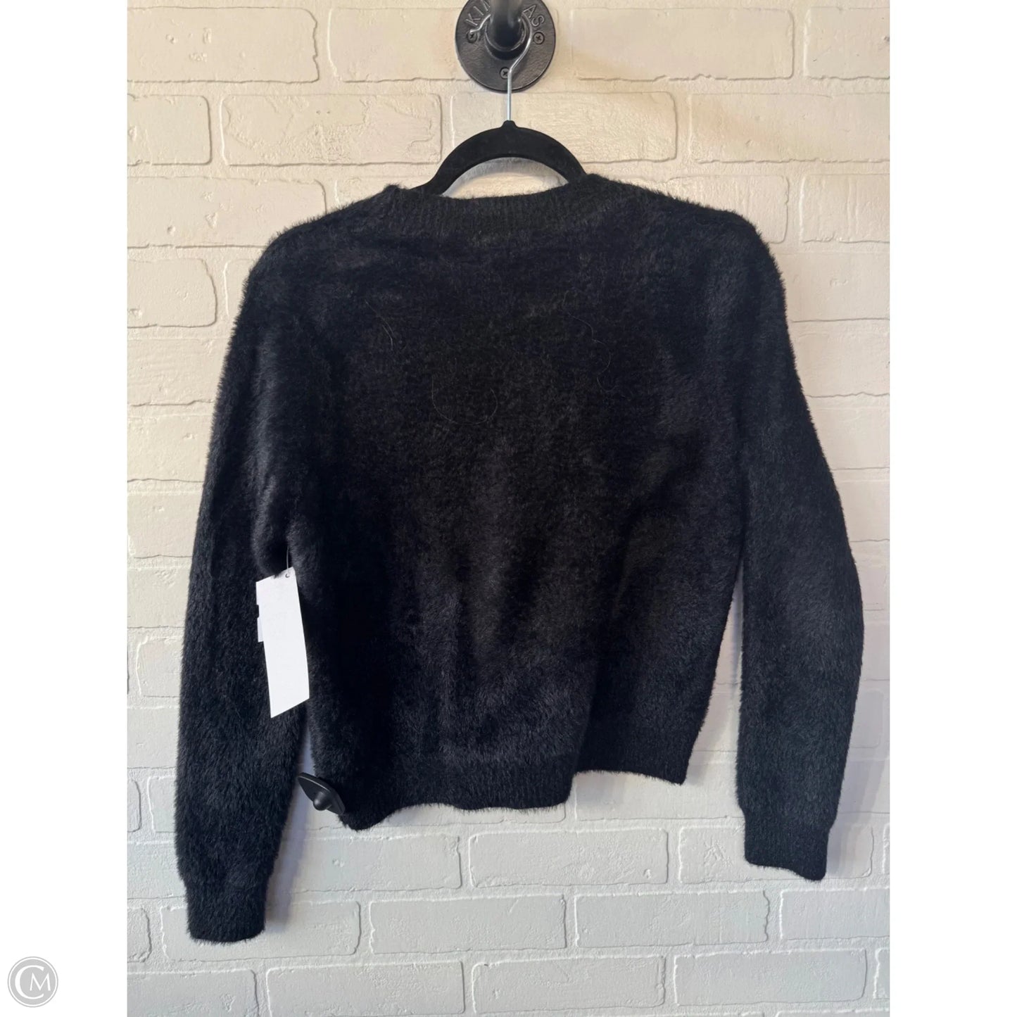 Sweater Cardigan By Sadie & Sage In Black & Silver, Size: S