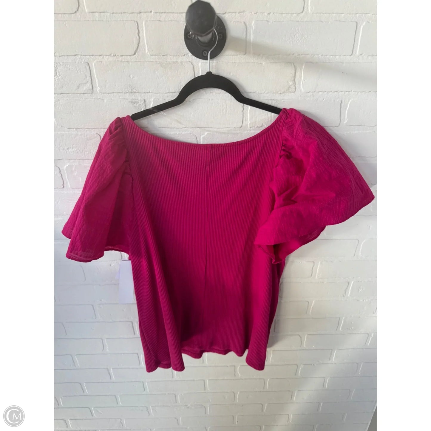 Top Short Sleeve By Ava & Viv In Pink, Size: 2x