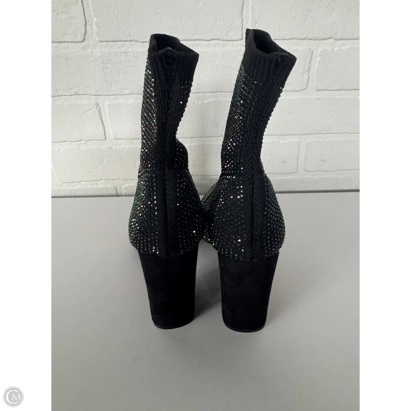 Boots Ankle Heels By Clothes Mentor In Black, Size: 7.5