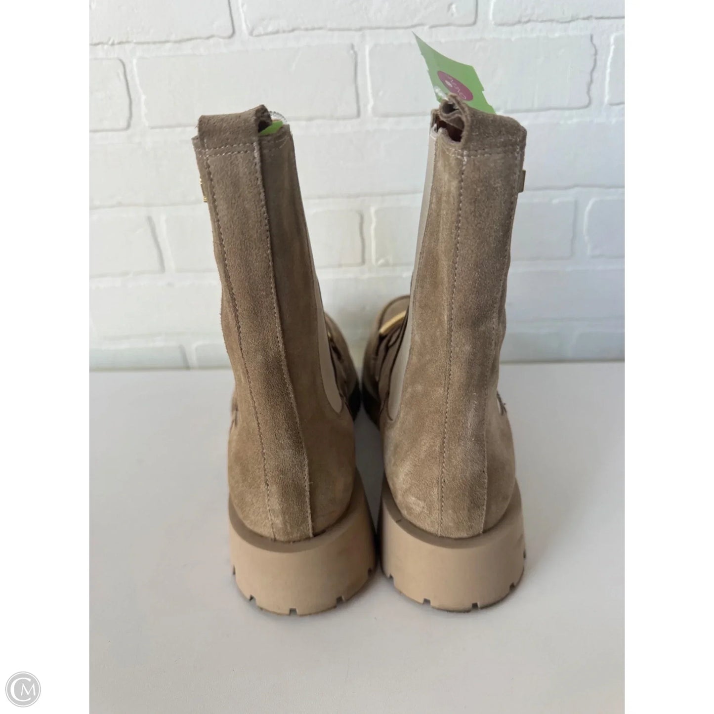 Boots Mid-calf Flats By Cmc In Tan, Size: 11.5