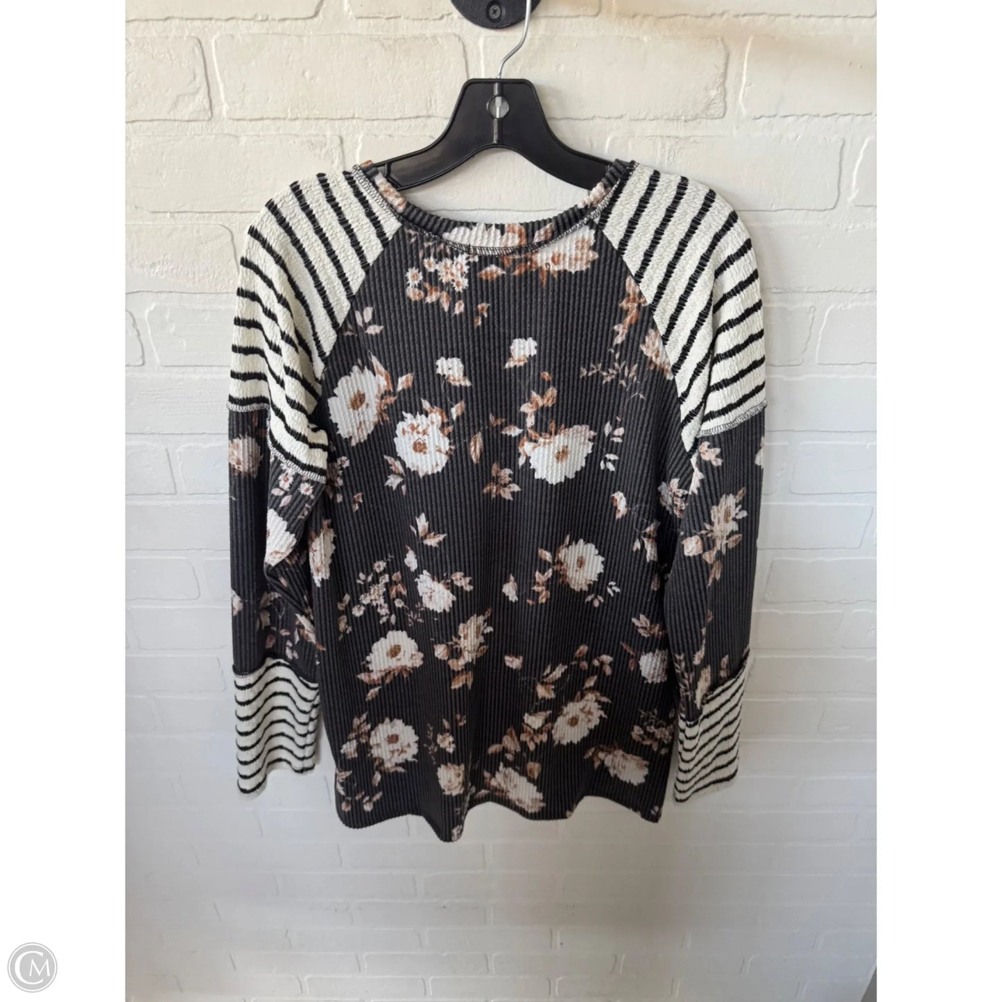 Top Long Sleeve By Heimish Usa In Grey & Tan, Size: L