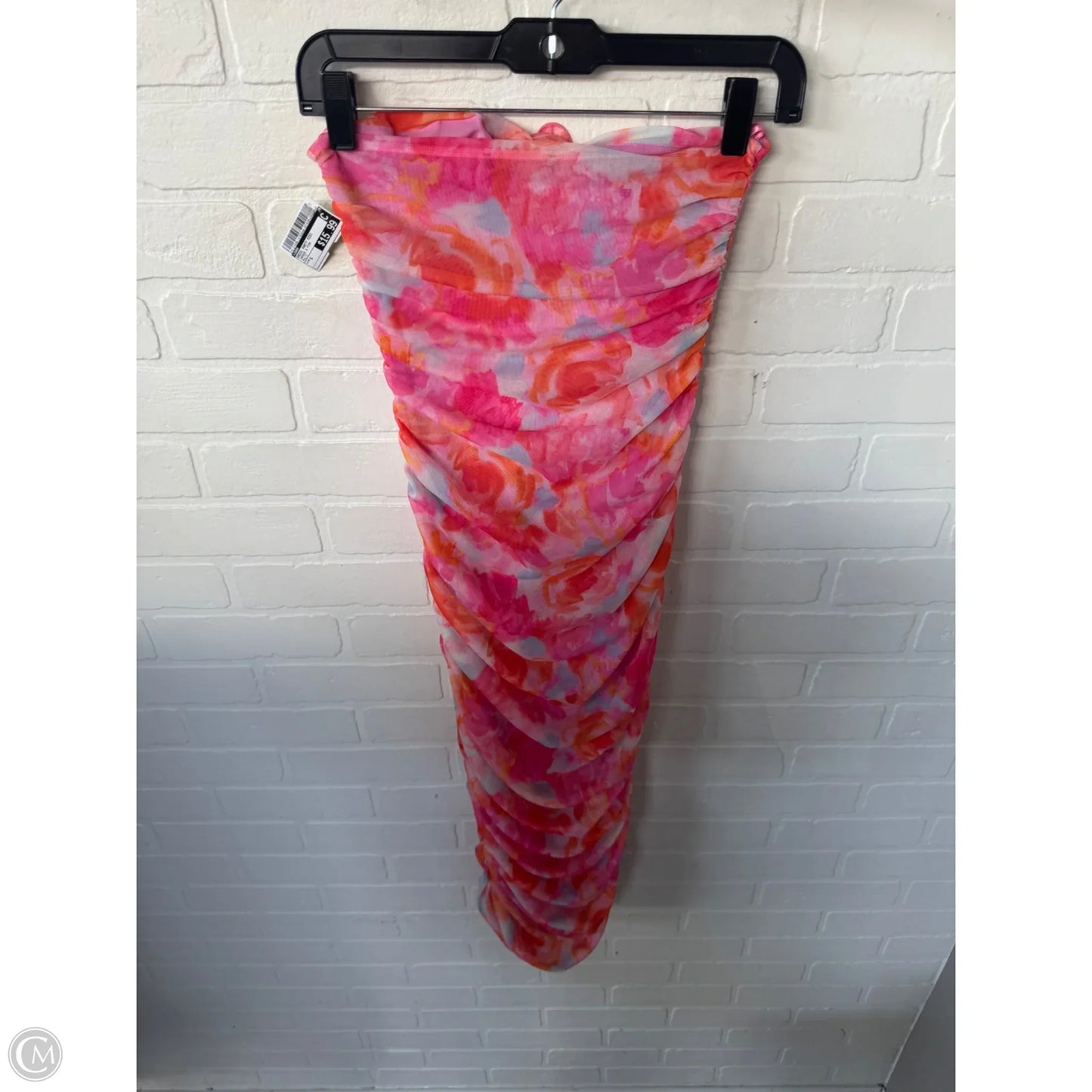 Dress Party Midi By Zara In Orange & Pink, Size: S