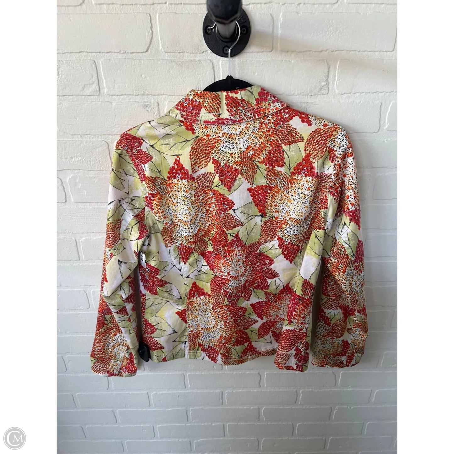 Jacket Other By Chicos In Green & Orange, Size: S