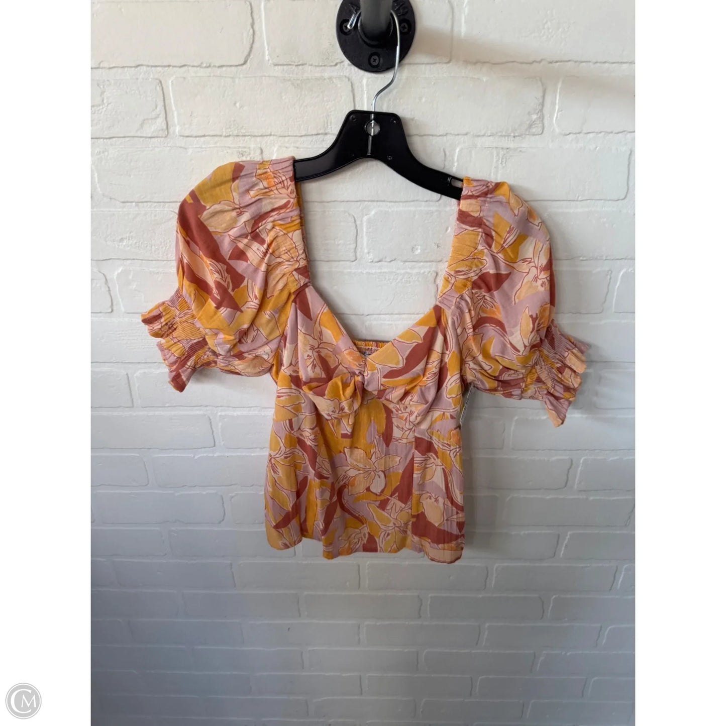Top Short Sleeve By Nine West Apparel In Yellow, Size: S