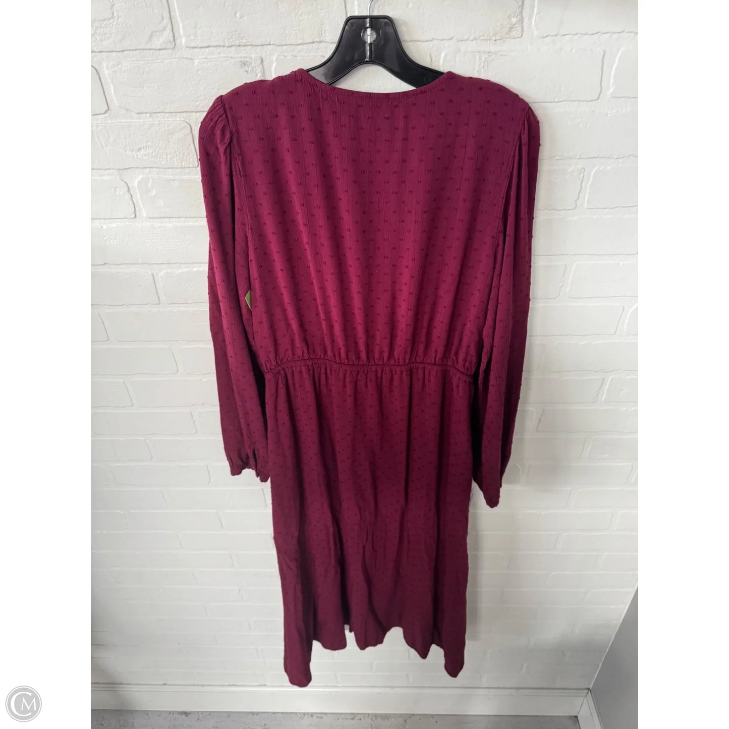 Dress Casual Midi By Loft In Maroon, Size: L