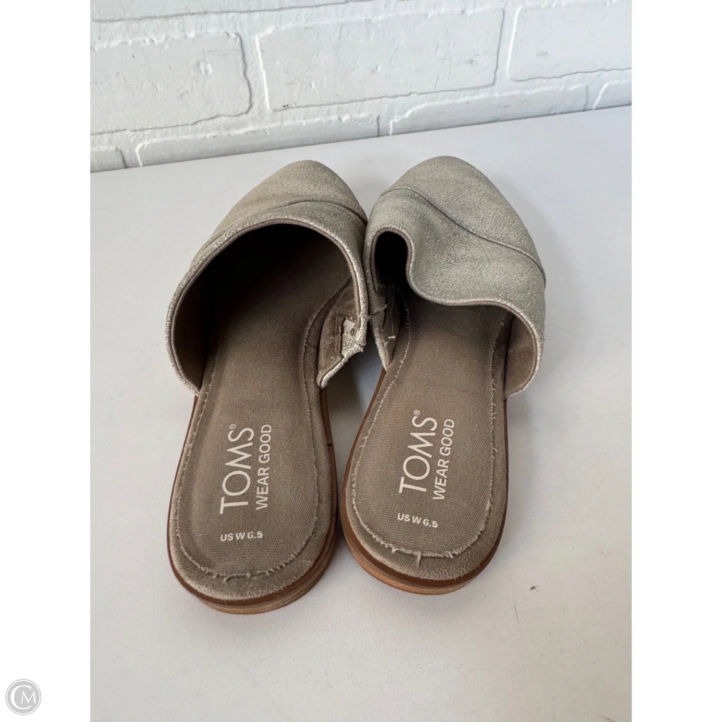 Shoes Flats By Toms In Silver, Size: 6.5
