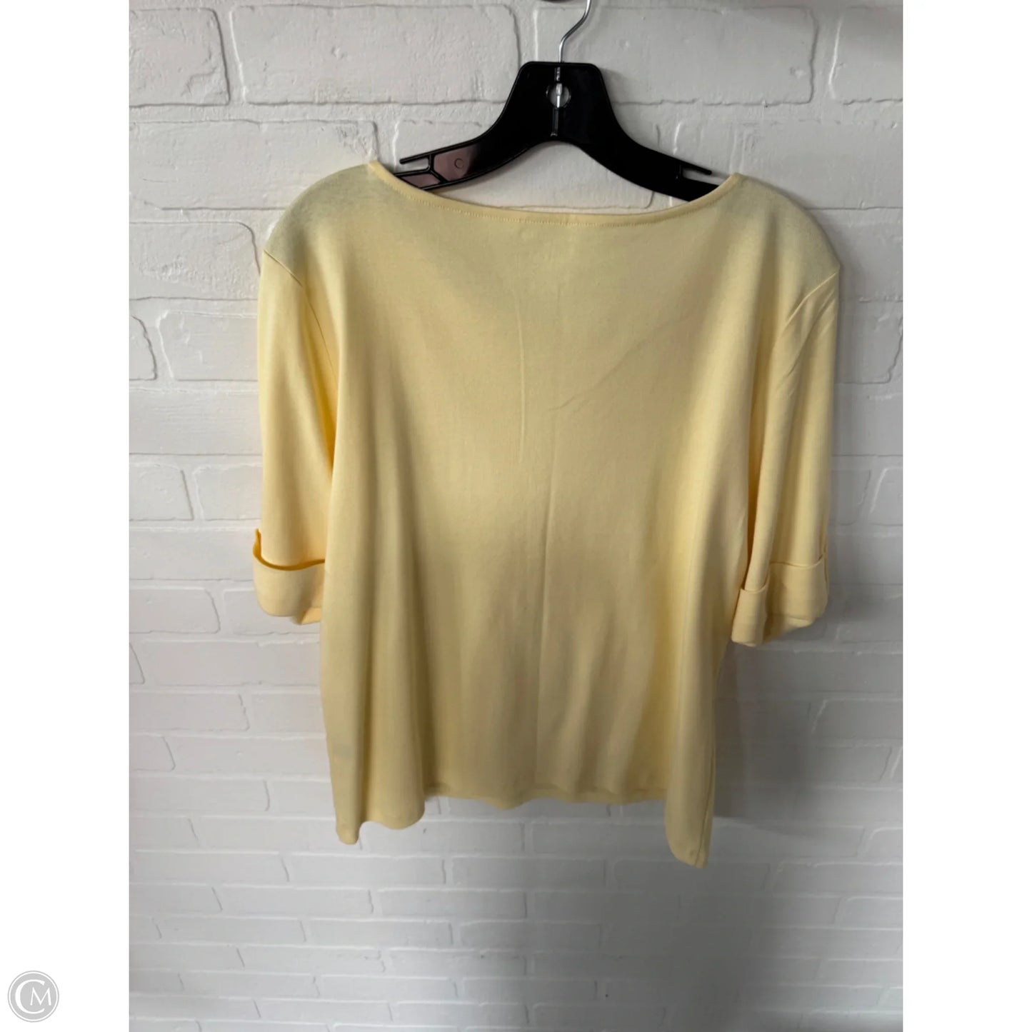 Top Short Sleeve By Christopher And Banks In Yellow, Size: Xl