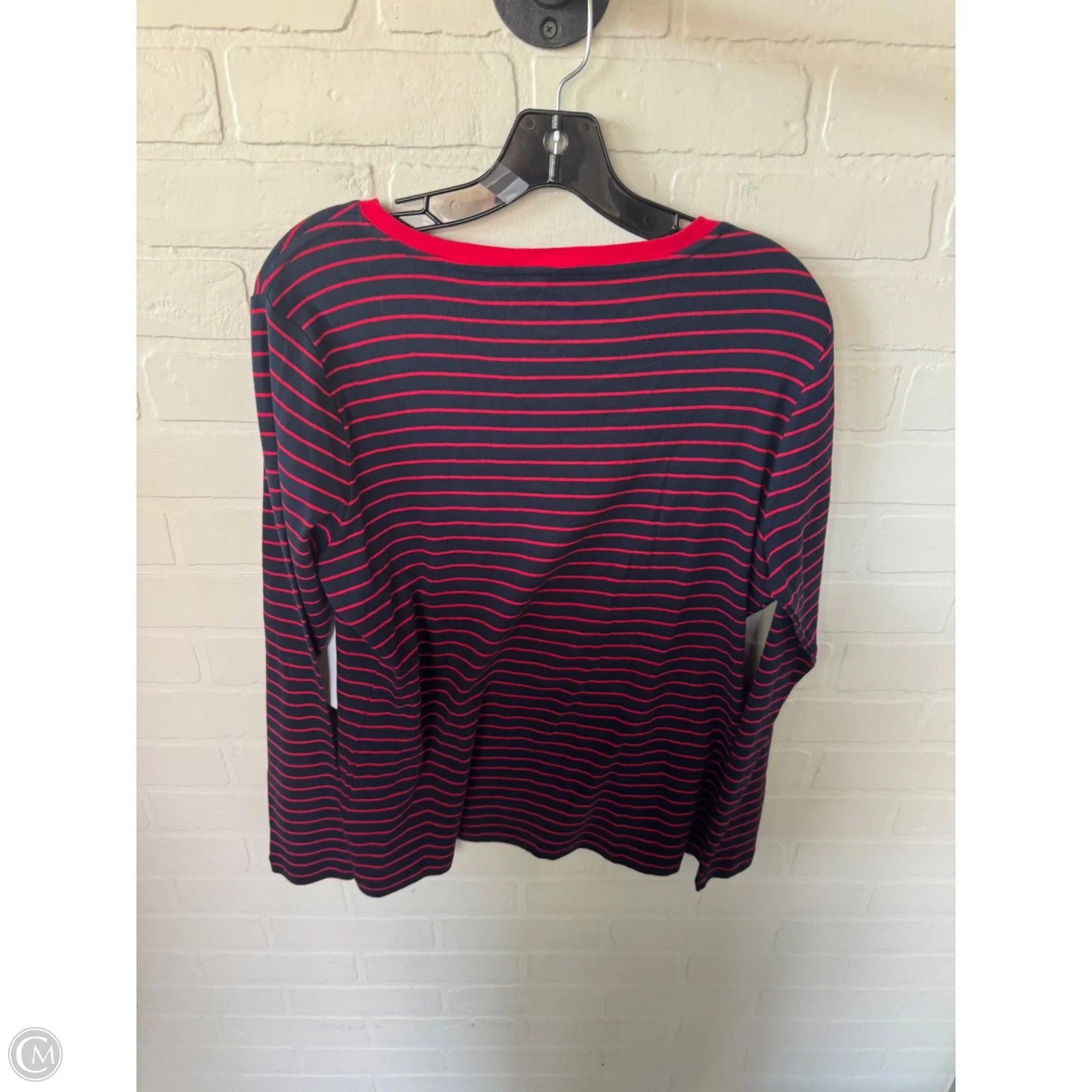 Top Long Sleeve By Nautica In Blue & Red, Size: Xl
