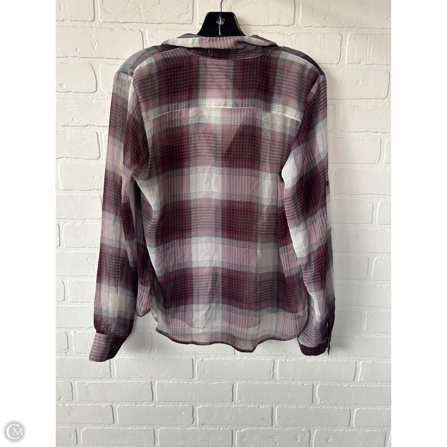 Top Long Sleeve By Band Of Gypsies In Black & Purple, Size: L