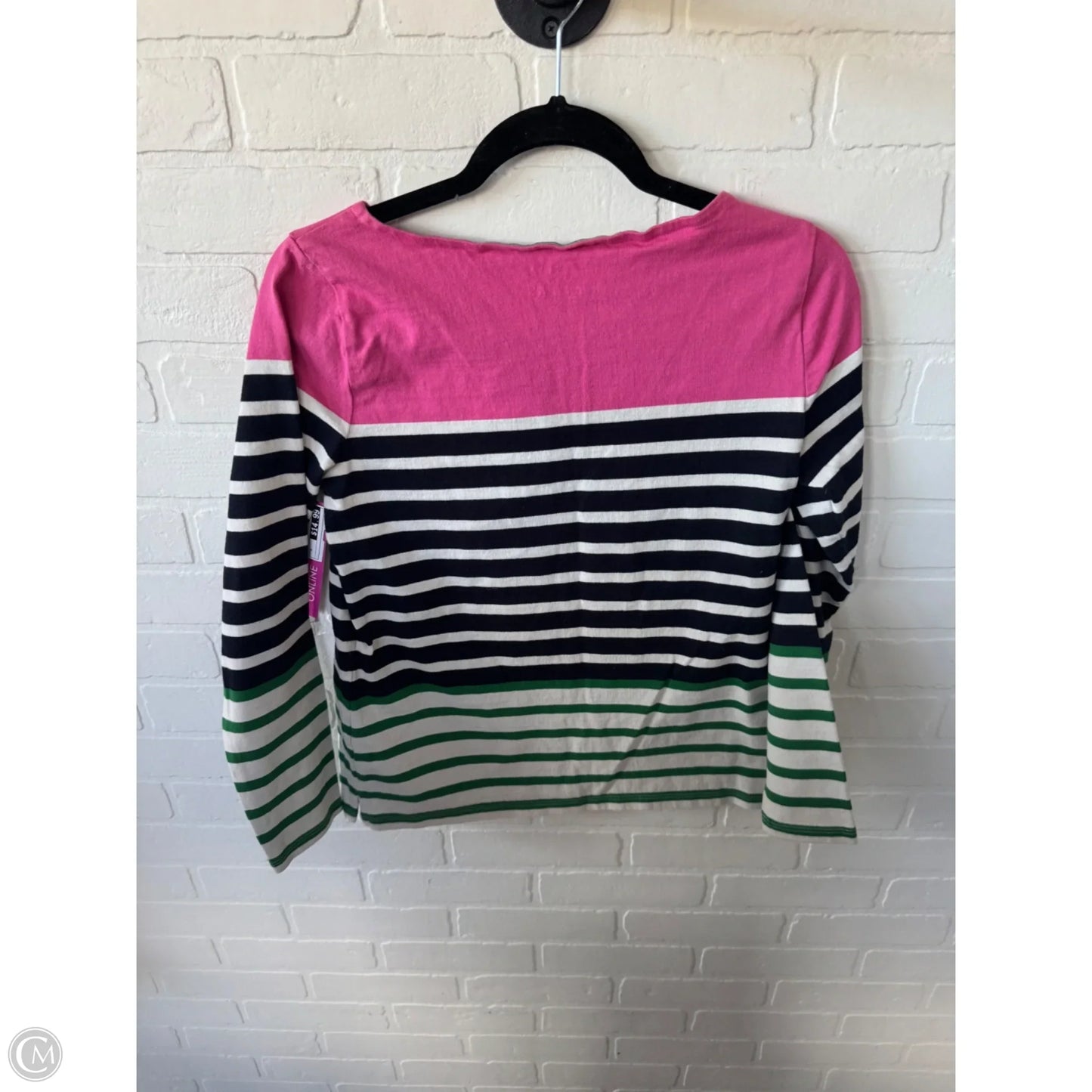 Top Long Sleeve By Talbots In Black & Pink, Size: S