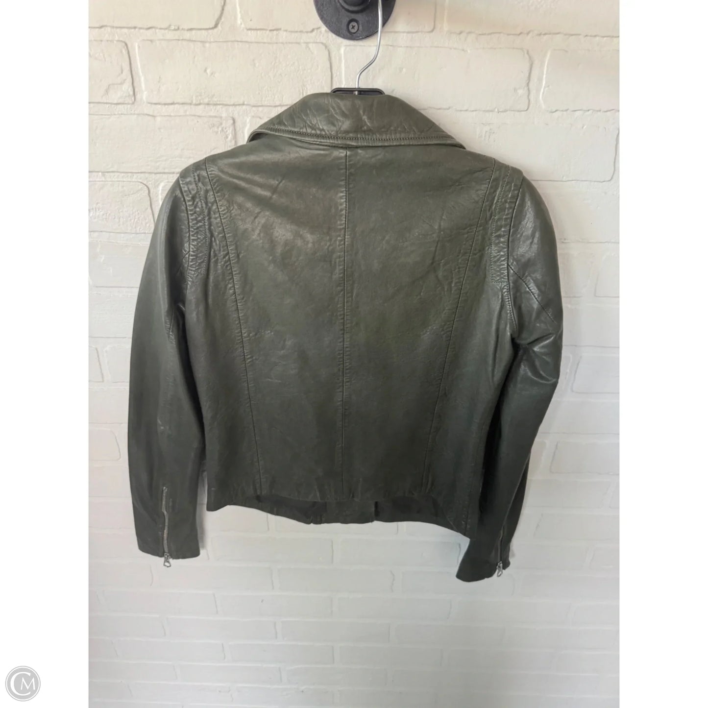 Jacket Leather By Madewell In Green, Size: Xs