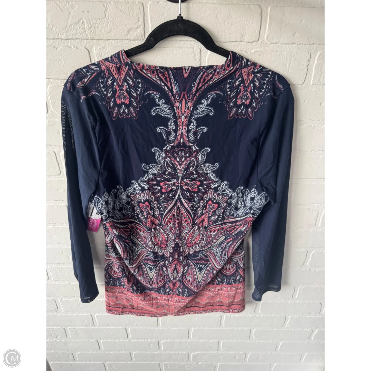 Top Long Sleeve By Inc In Blue & White, Size: Xl