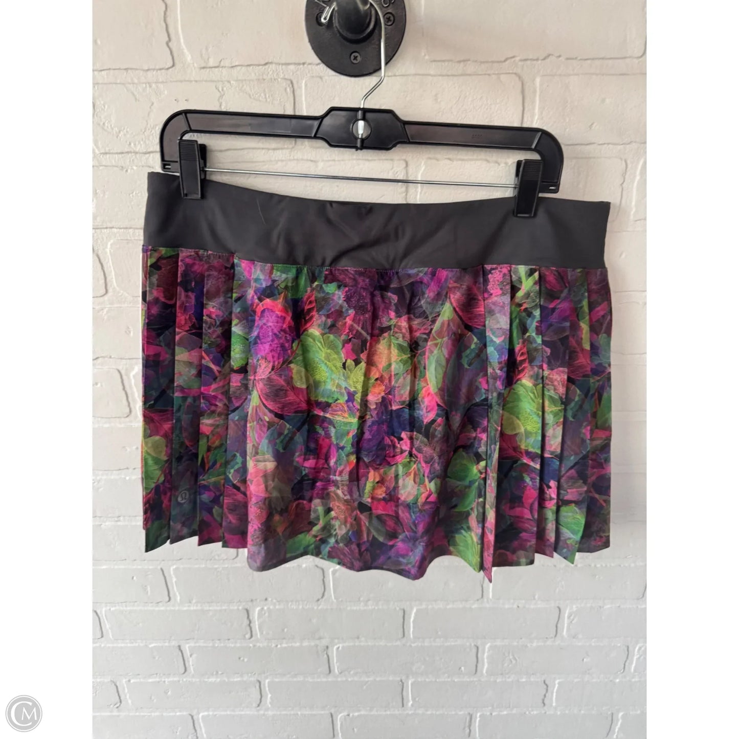 Athletic Skort By Lululemon In Grey & Pink, Size: 12