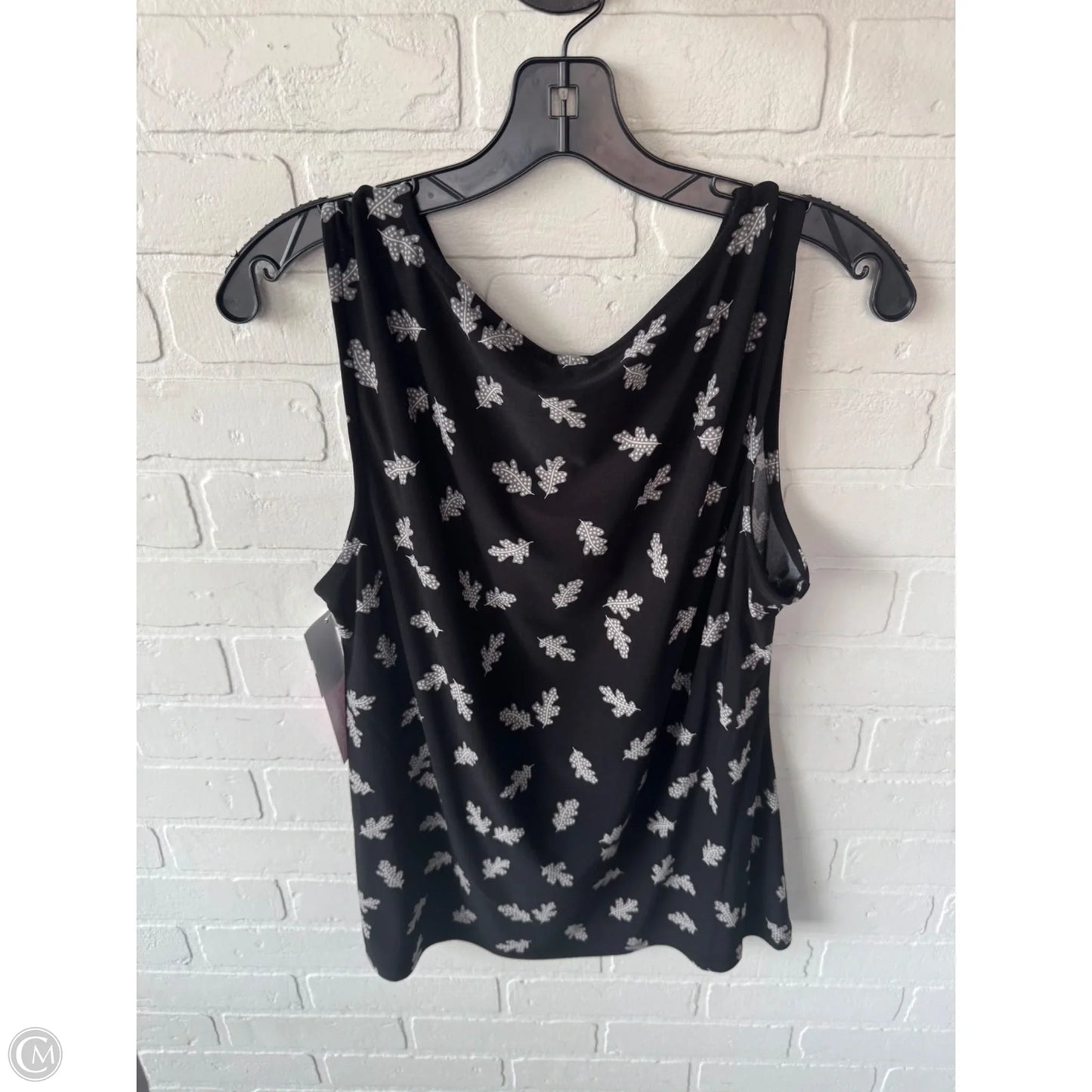 Top Sleeveless By Anne Klein In Black & Cream, Size: L