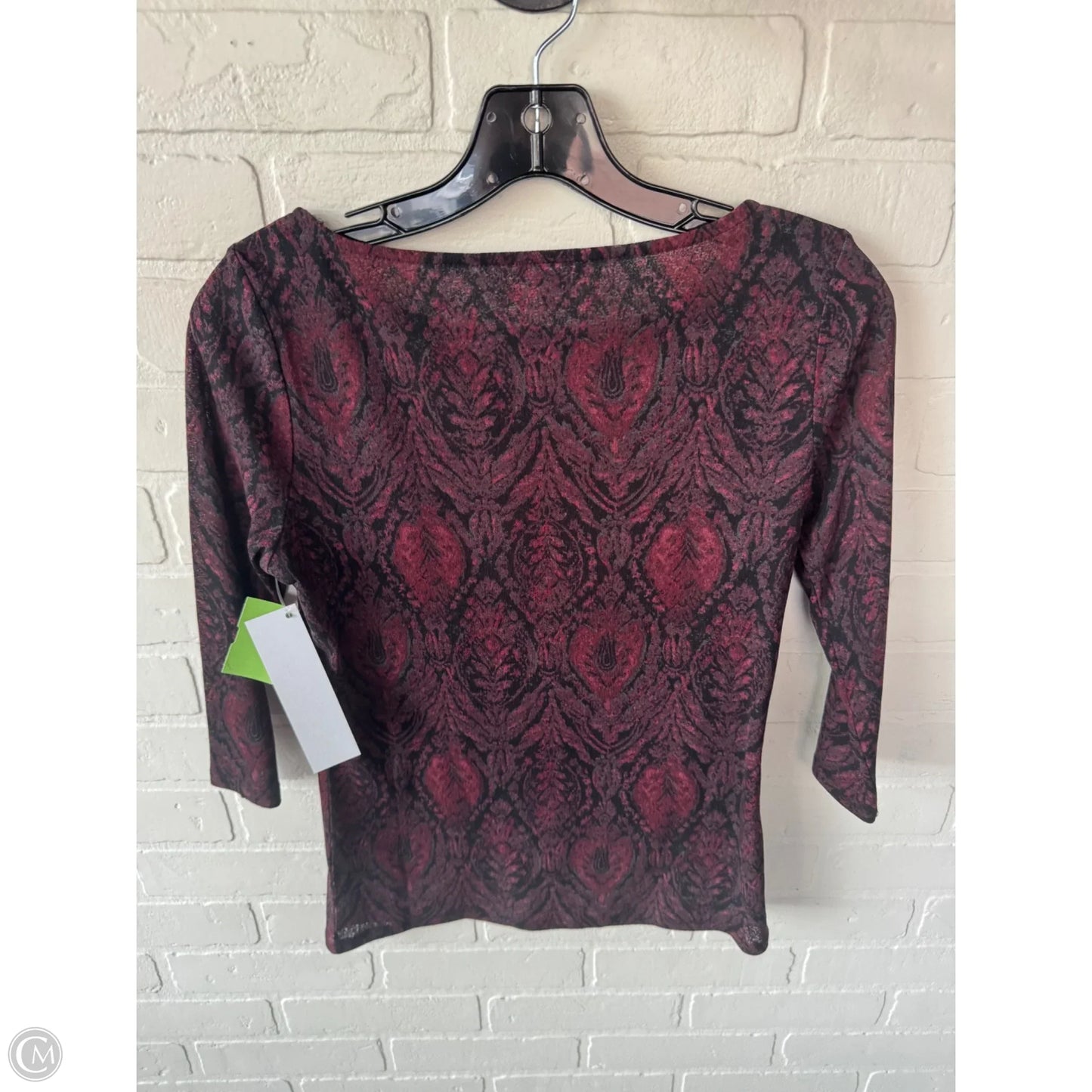 Top 3/4 Sleeve By J. Jill In Black & Red, Size: Xs