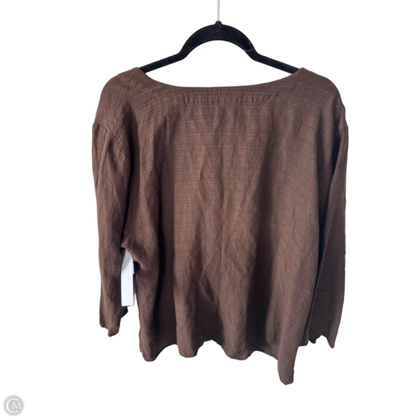 Top 3/4 Sleeve By Eileen Fisher In Brown, Size: 2x