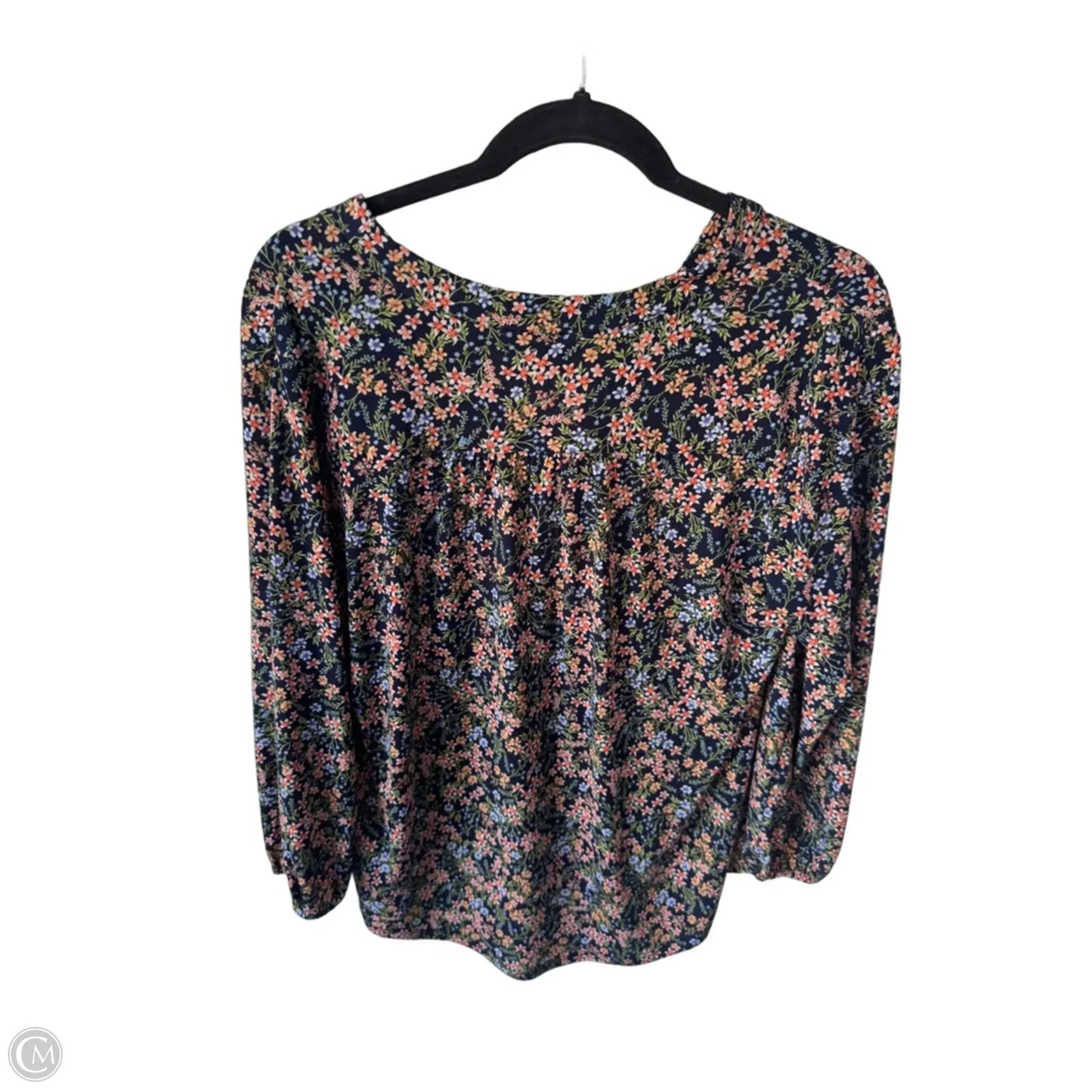 Top Long Sleeve By Vince Camuto In Blue & Orange, Size: M