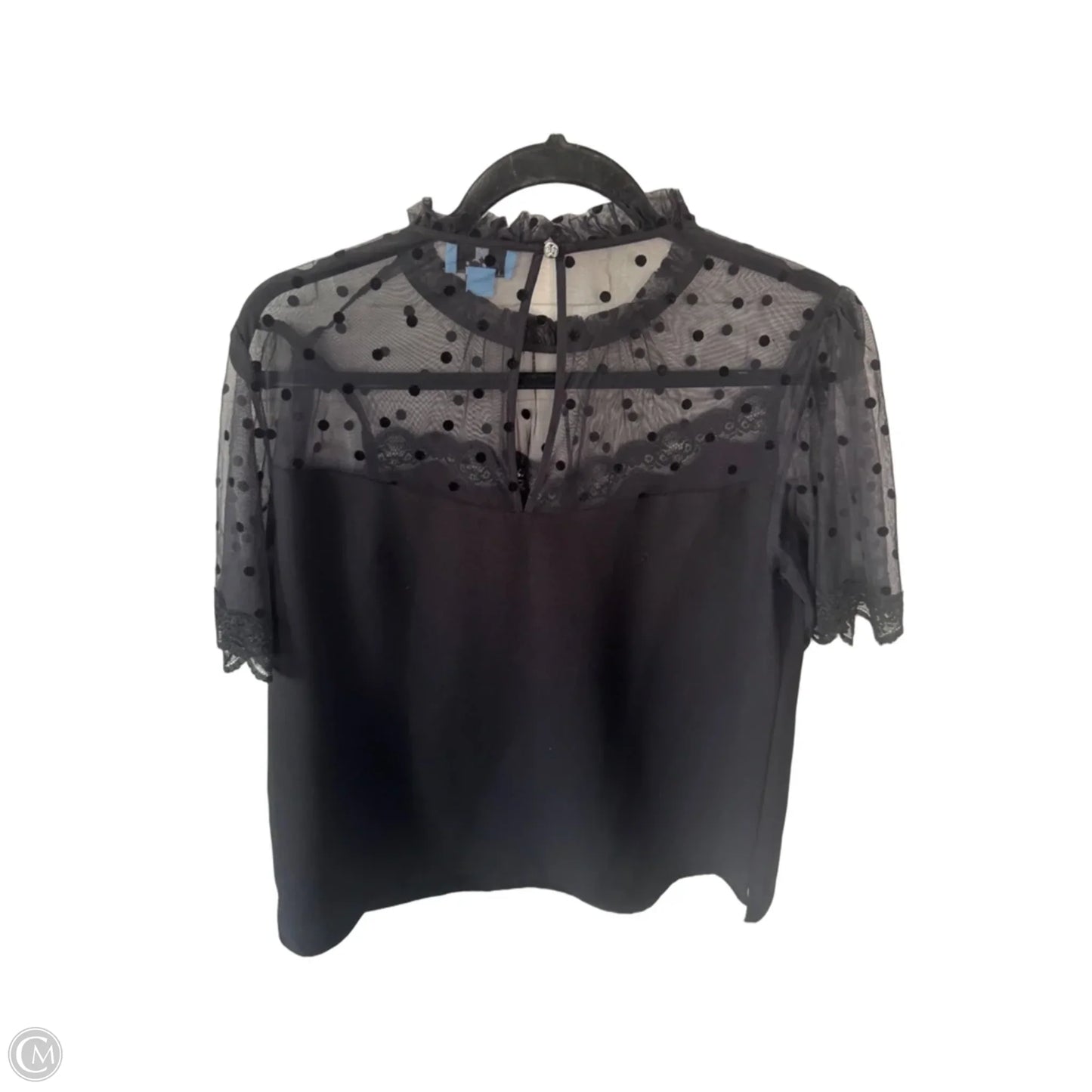 Top Short Sleeve By Cece In Black, Size: M