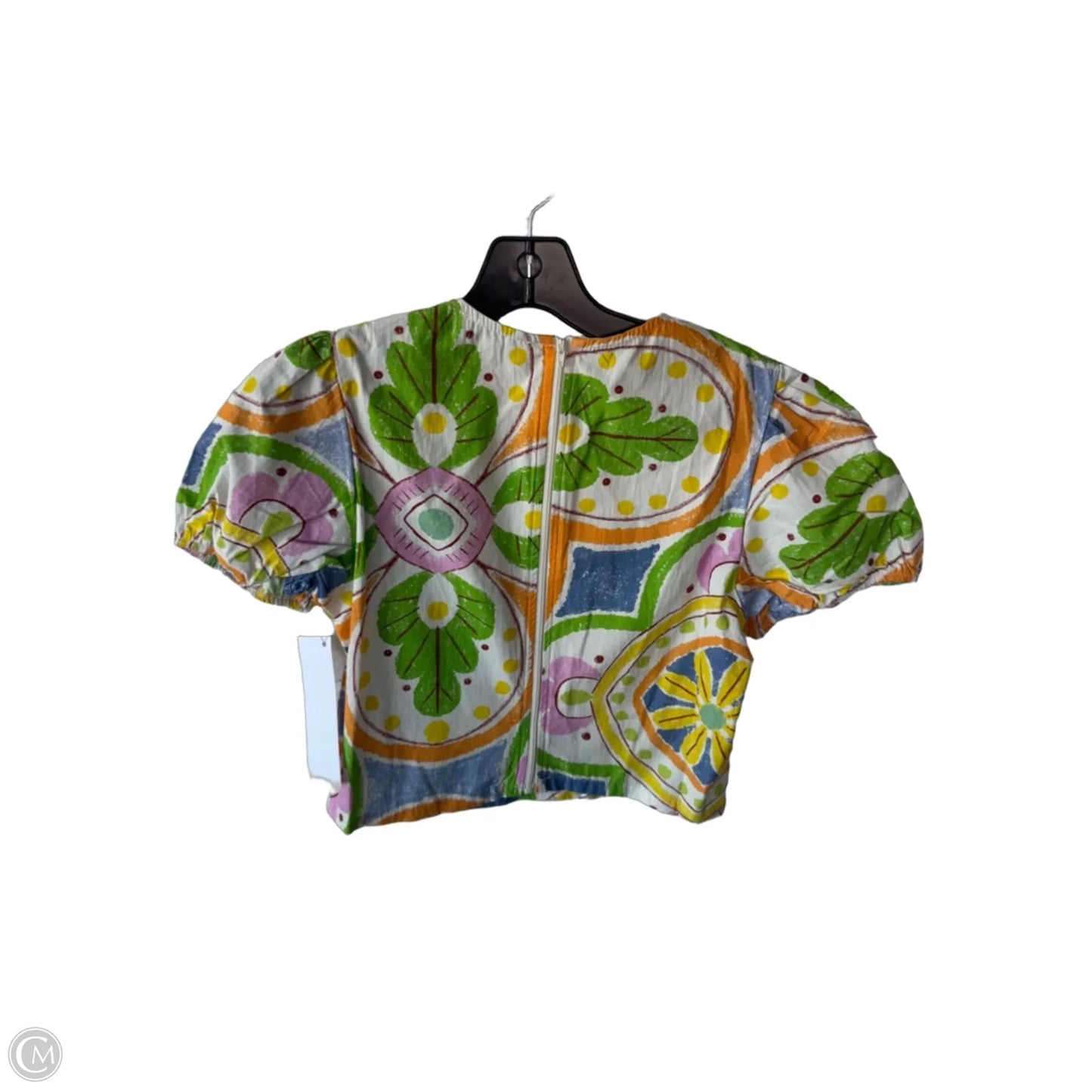 Top Short Sleeve By Cmb In Green & Orange, Size: Xs
