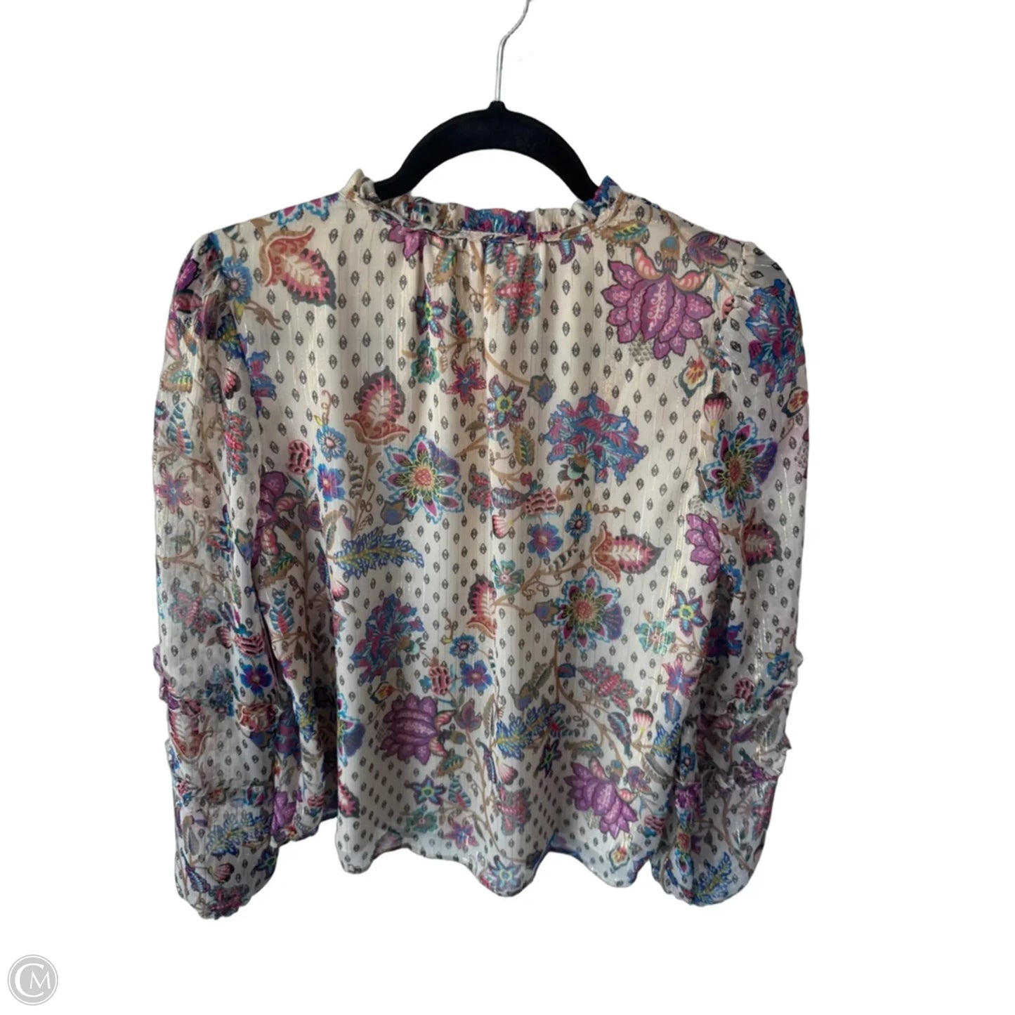 Top Long Sleeve By Loft In Cream & Tan, Size: Xs