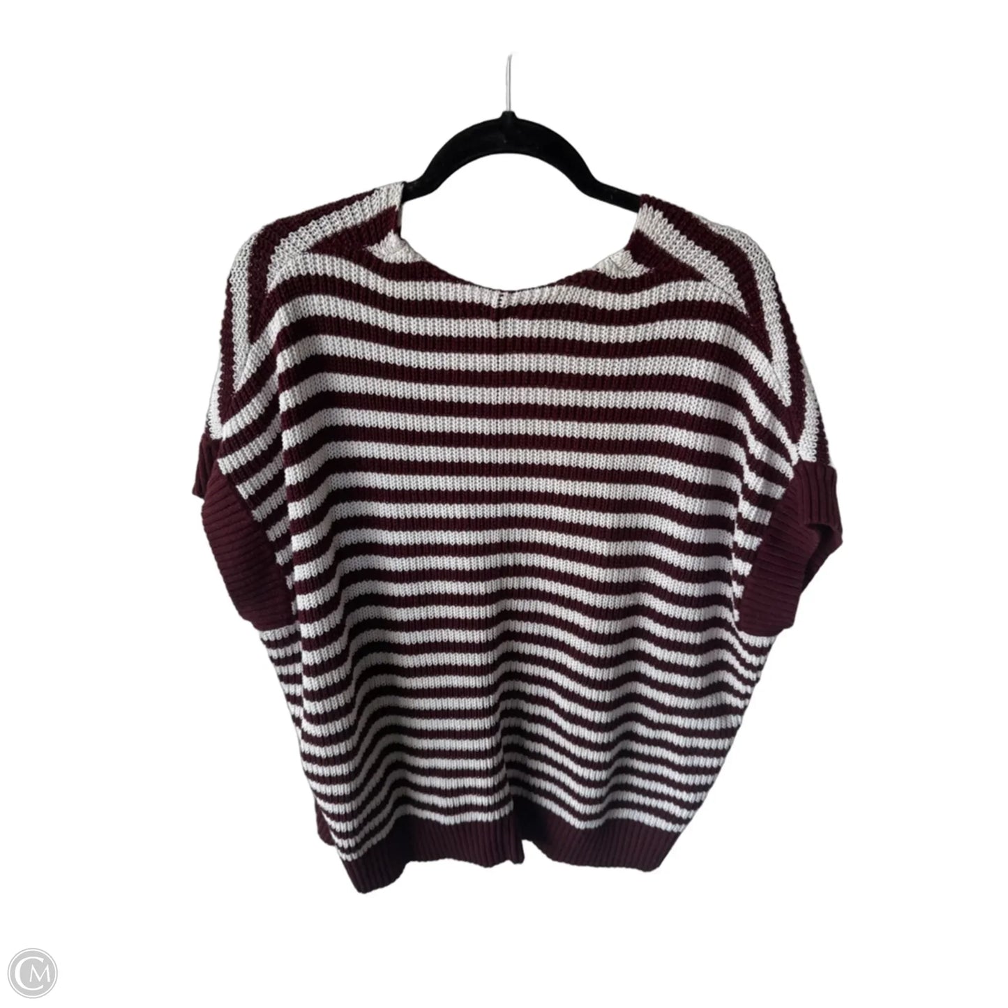 Vest Sweater By Loft In Red & White, Size: L