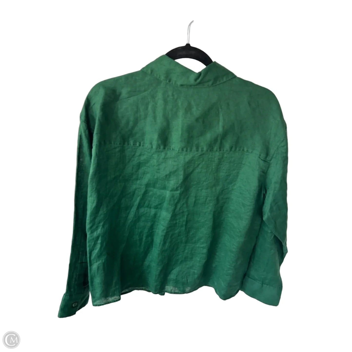 Top Long Sleeve By Zara In Green, Size: M