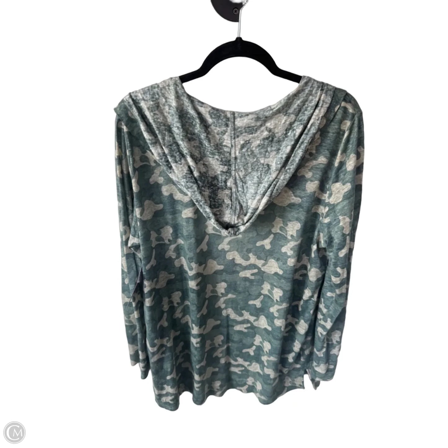 Cardigan By Nicole Miller In Green & Tan, Size: Xl