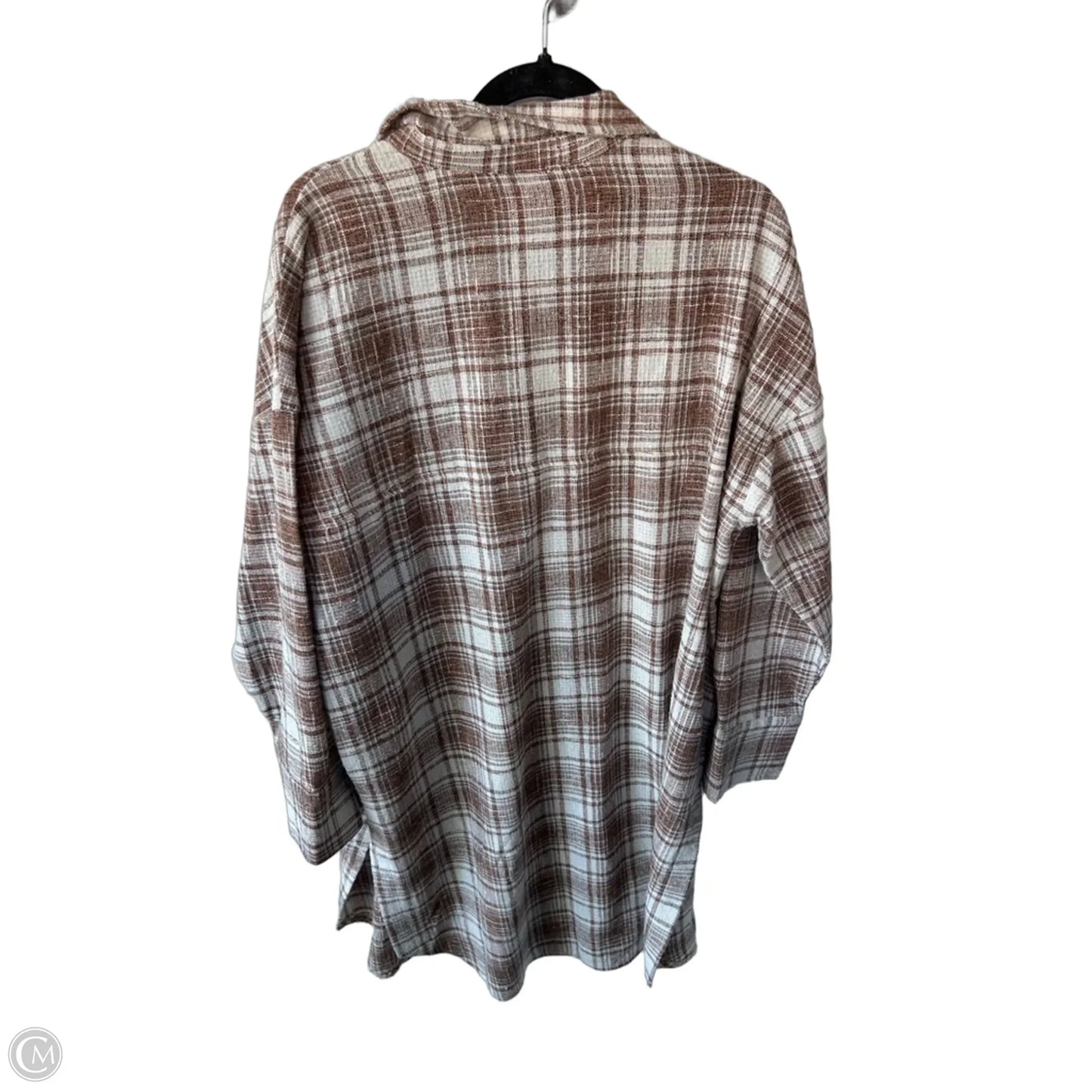 Dress Casual Midi By Cmc In Brown & White, Size: L