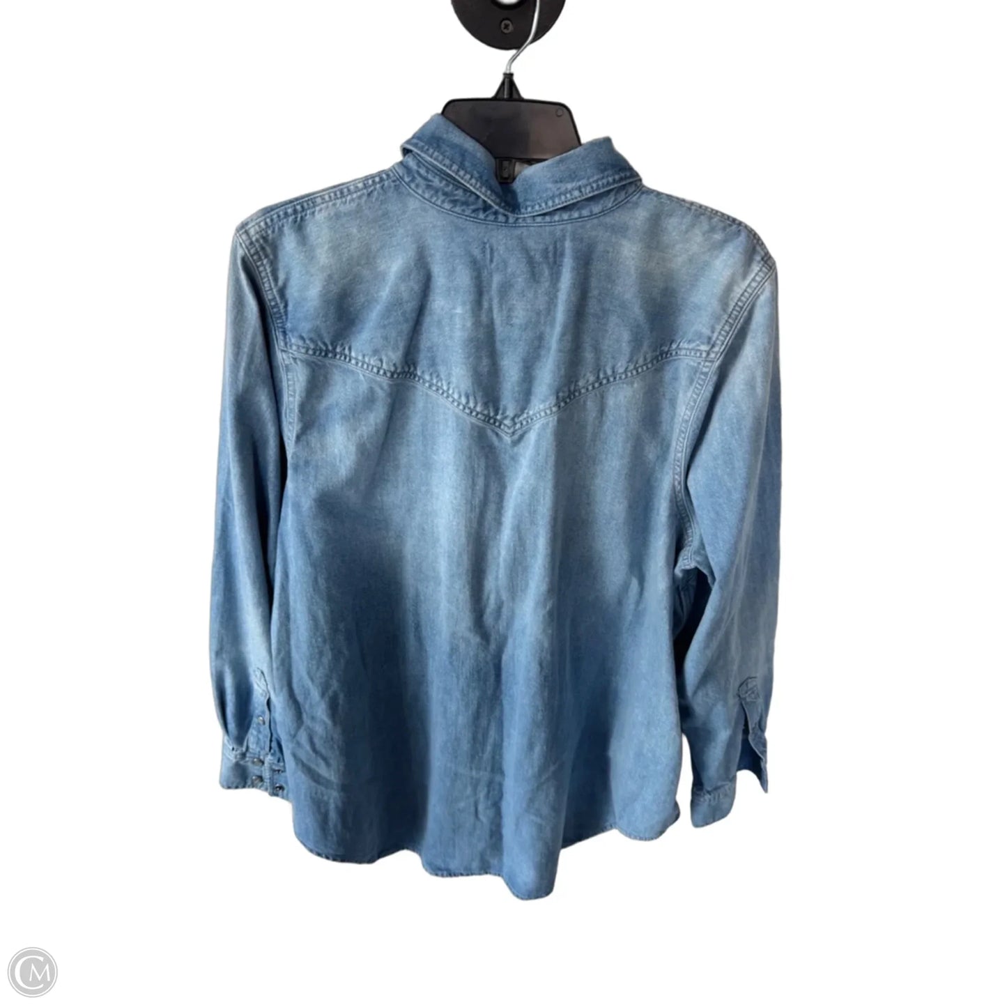 Top Long Sleeve By Madewell In Blue Denim, Size: 1x