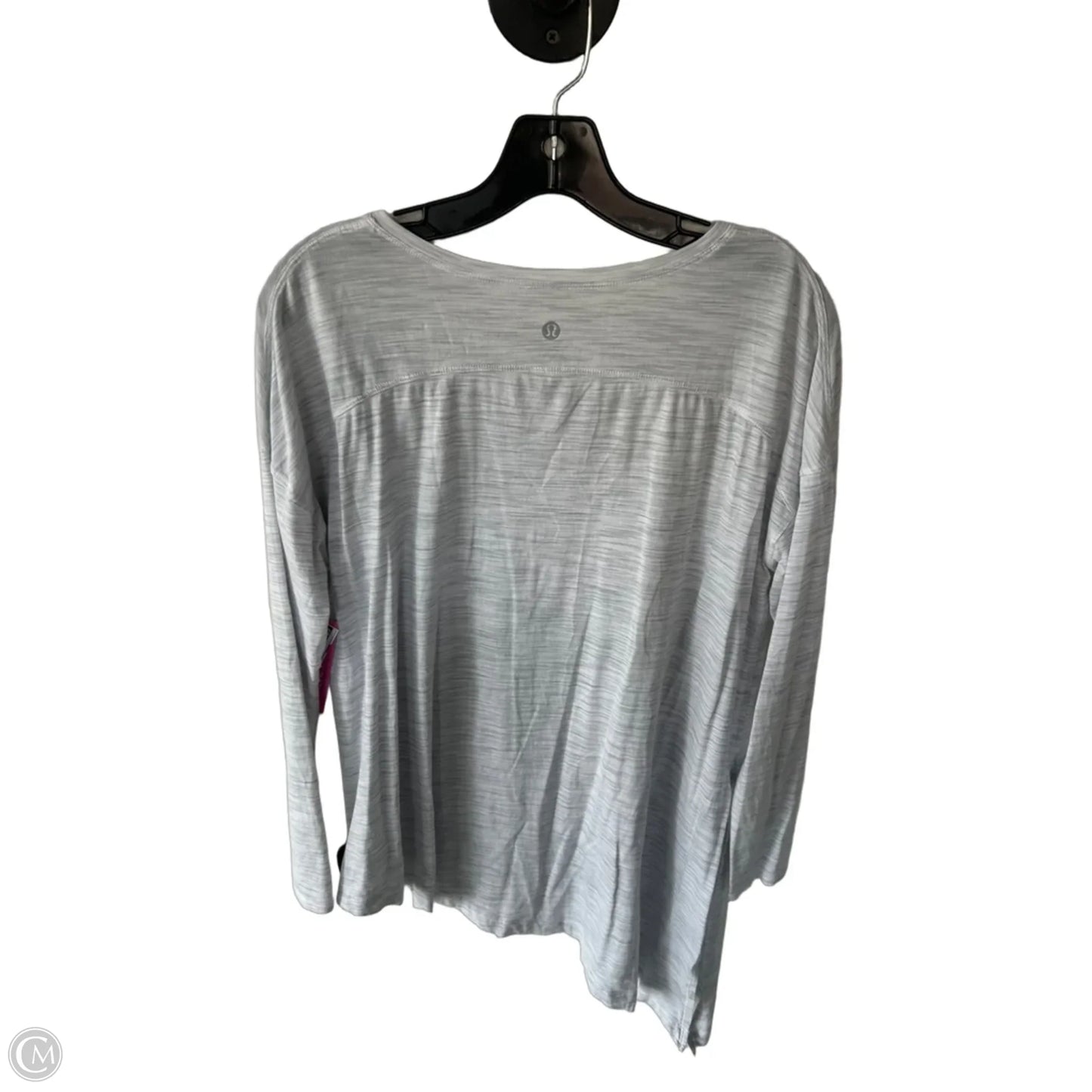 Athletic Top Long Sleeve Crewneck By Lululemon In Grey & White, Size: M