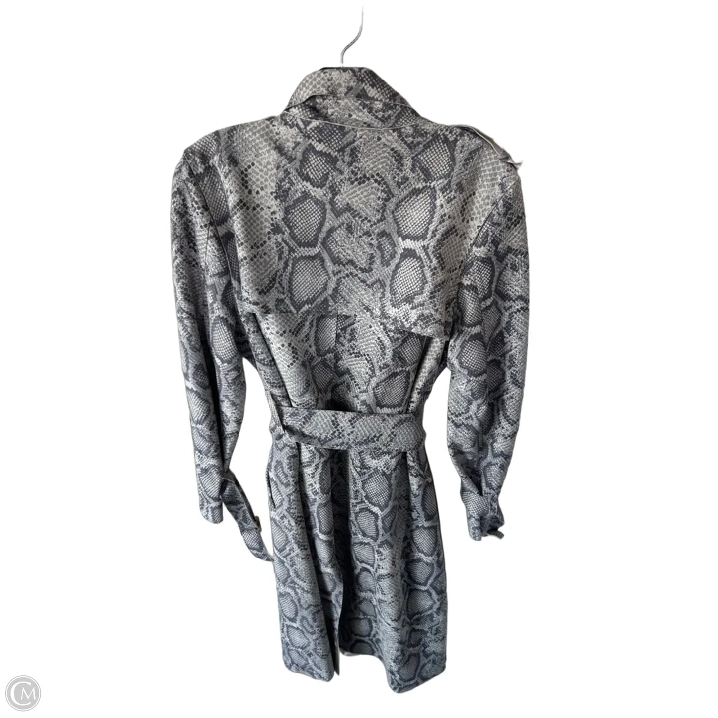 Coat Trench Coat By Clothes Mentor In Grey, Size: L